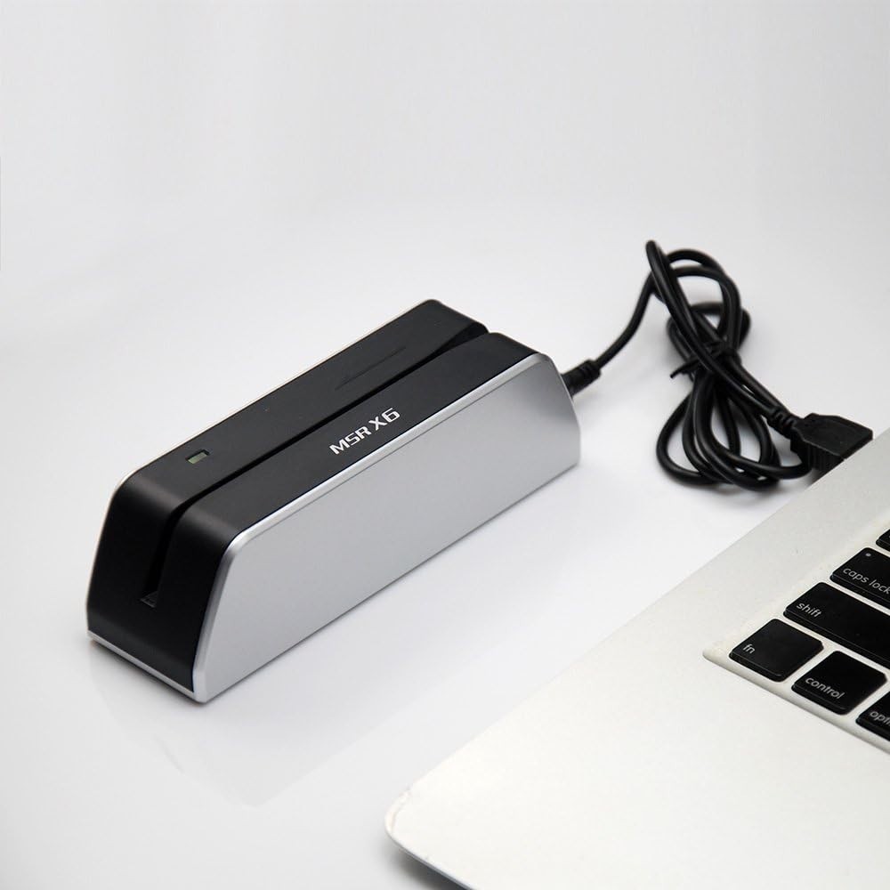 Portable MSRX6 Magstripe Credit Card Reader – Works with Windows & Mac