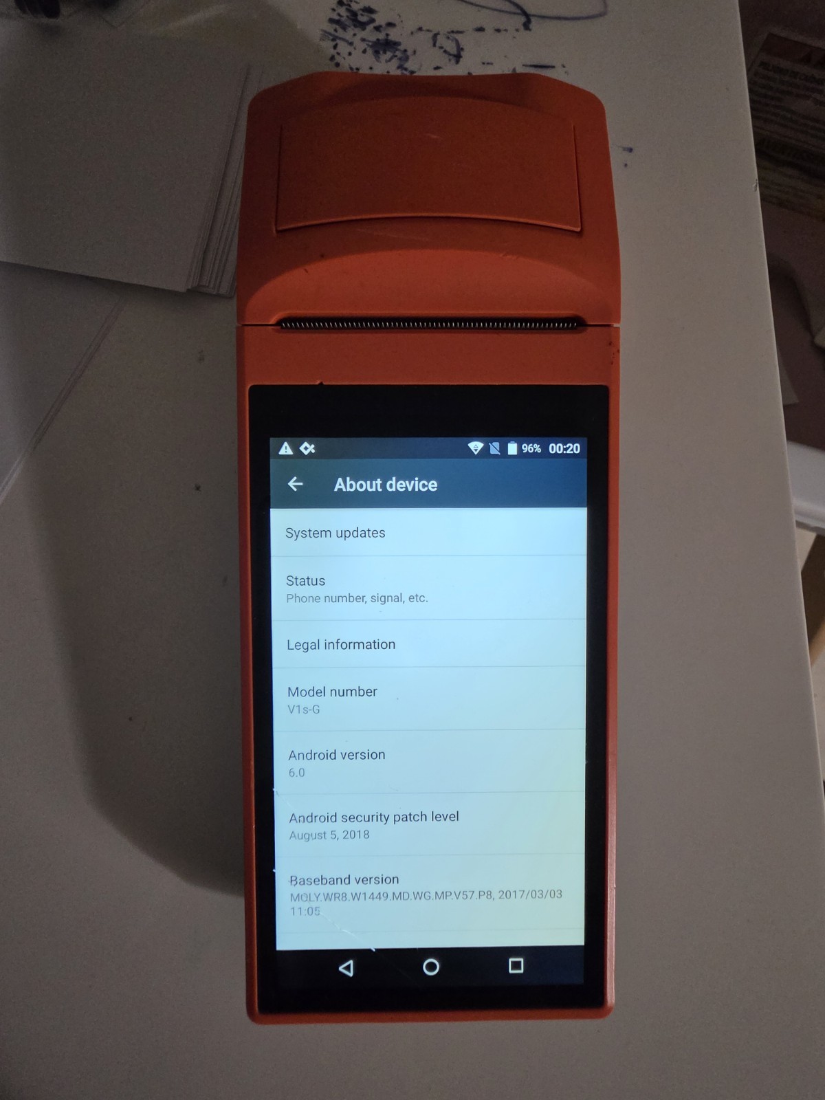 Sunmi V1s Android Wireless Handheld POS Terminal W5920 V1s-G – Read Description