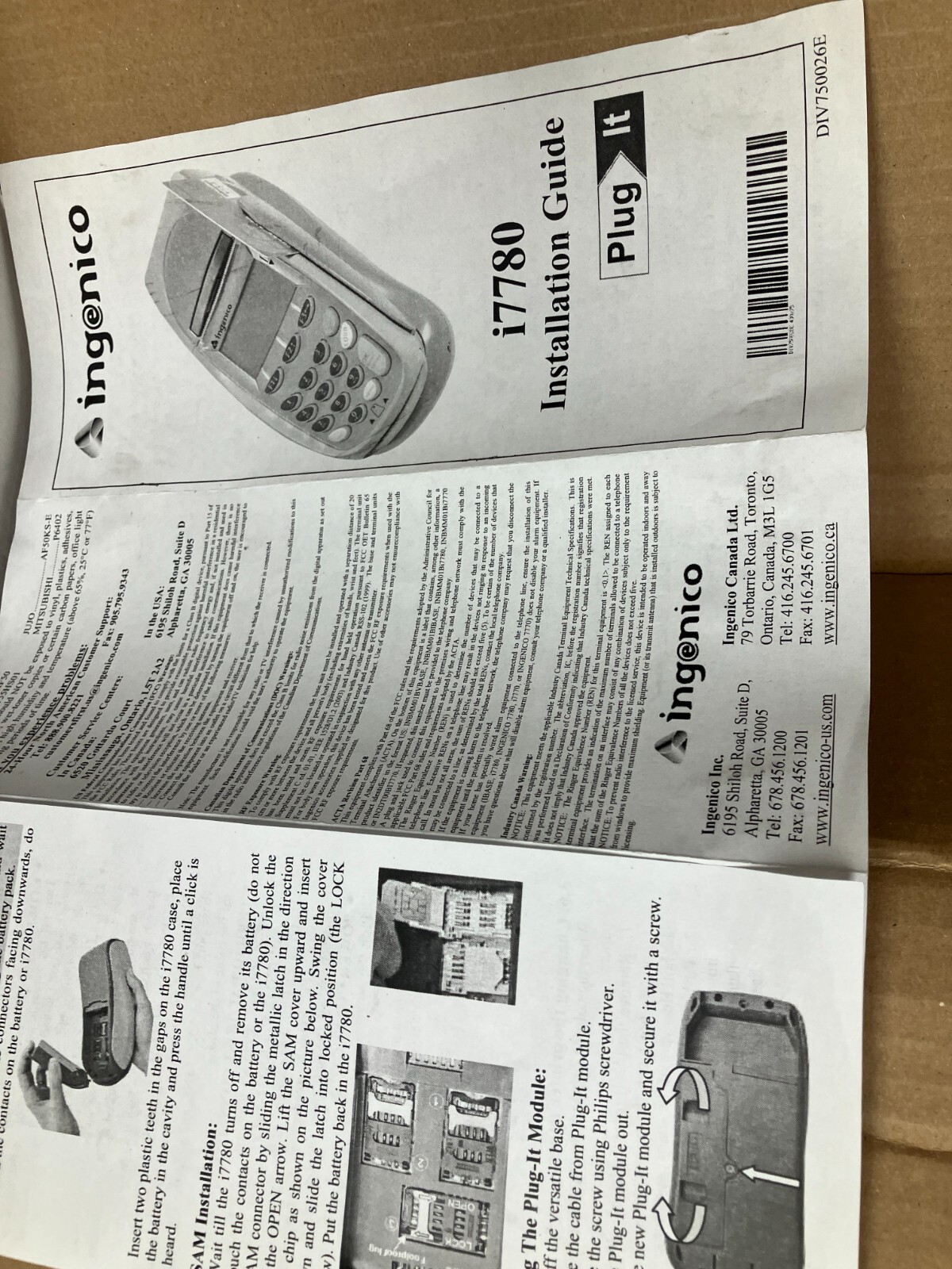 2xNO PWR Ingenico i7780 PIN terminal Printer w/charg Base DualComm Dial+RJ45 POS