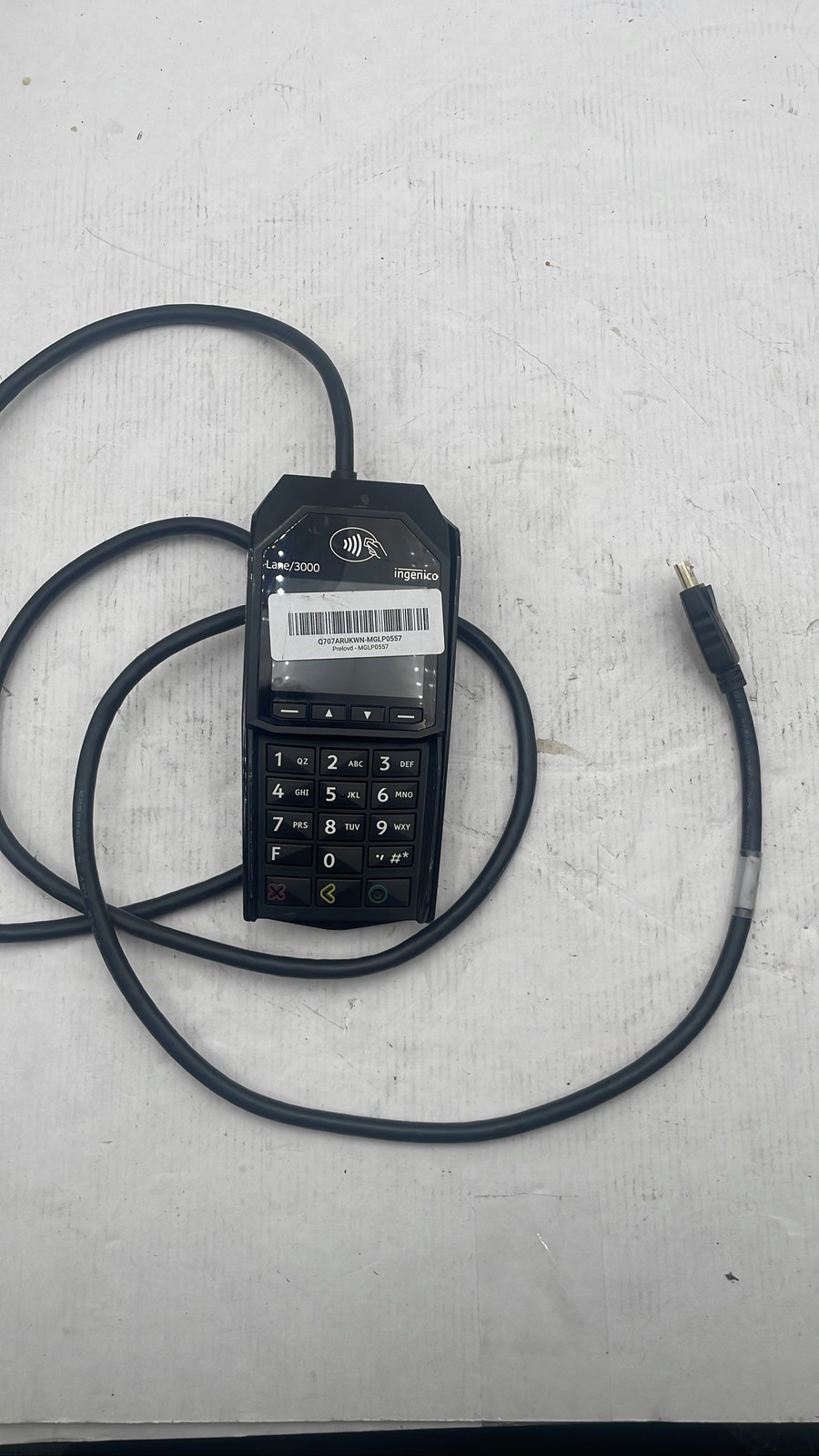 Ingenico Lane/3000 CL/Eth POS Credit Card Terminal PIN Pad with Cable & Base