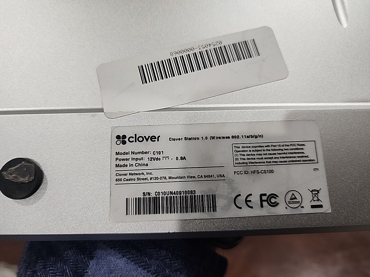 Clover Station 1.0 C101 Wireless POS Terminal Credit Card Reader #U2458