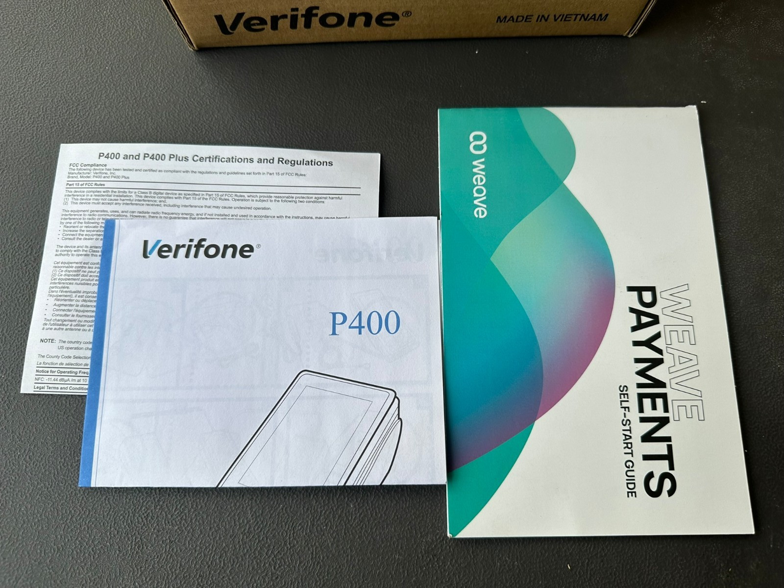 Verifone Engage P400 Plus Pinpad, Magnetic Smart NFC Reader, Full Pack+Cables