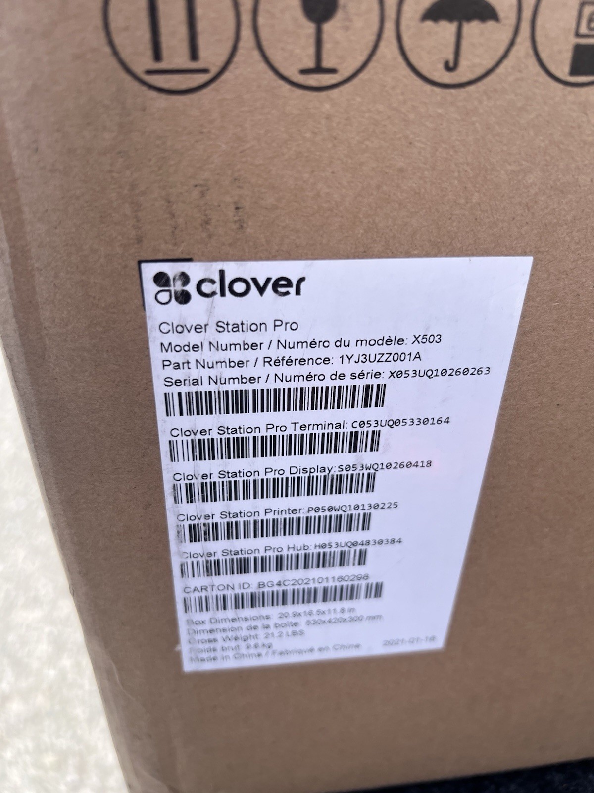 Clover Station Pro X503 KIT S503 H503 C503 P500 POS Display Terminal Printer NIB