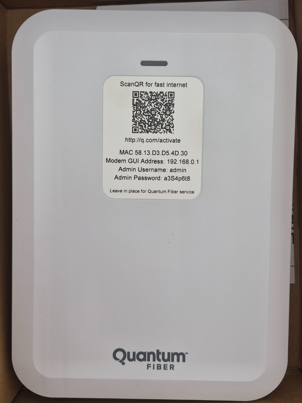 ✅ NEW ✅ Quantum Fiber C5500XK SmartNID fiber wall mount modem -W/O Power Adapter