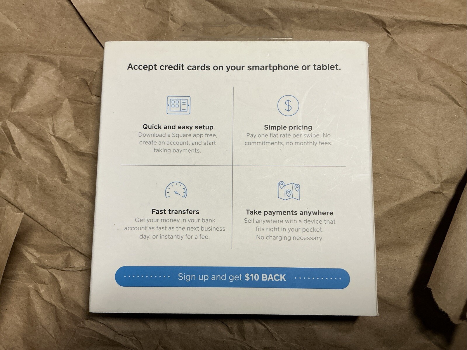 Square A-PKG-0206-01 Credit Debit Card Reader – White for Apple iPhone and…