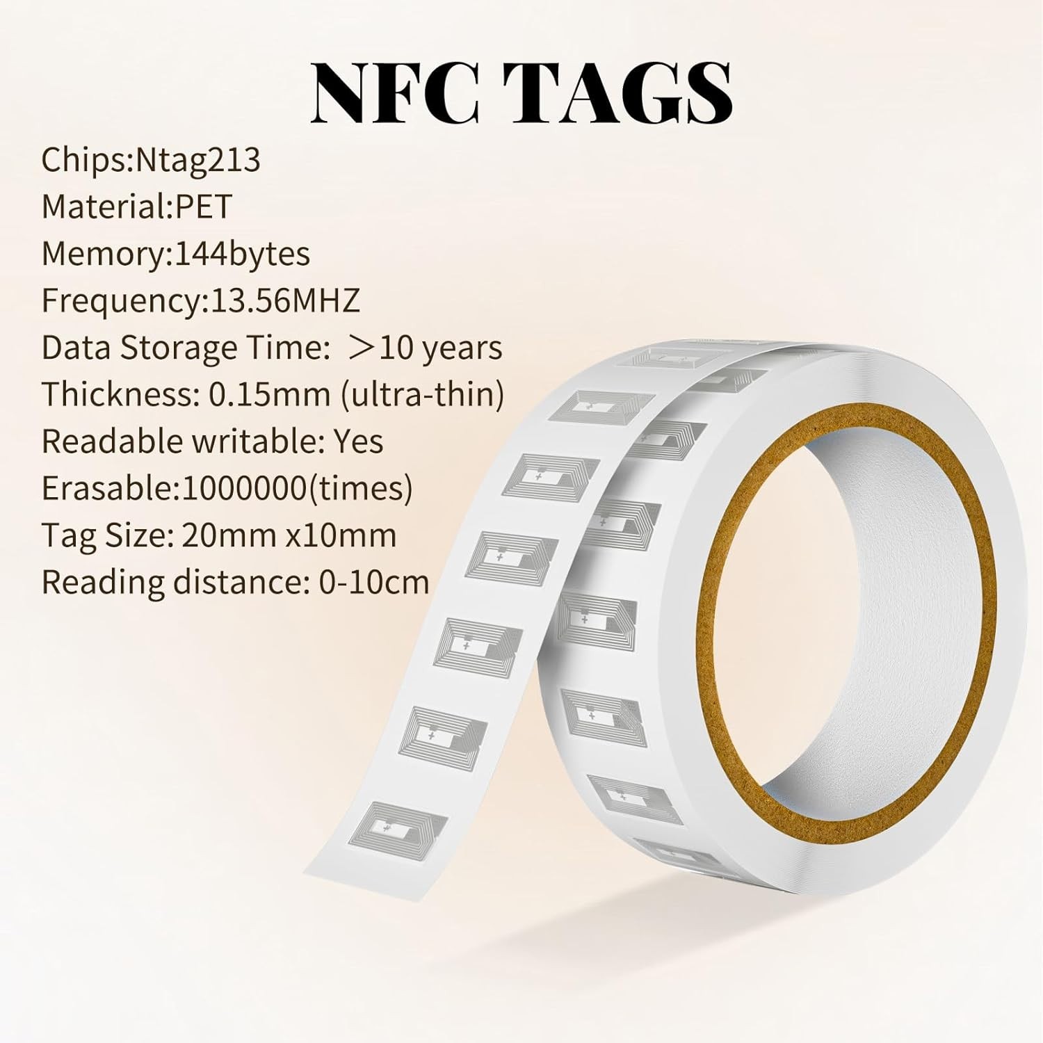 30PCS NTAG213 NFC Stickers – Ultra-Thin, 13.56MHz, Self-Adhesive Waterproof Tags