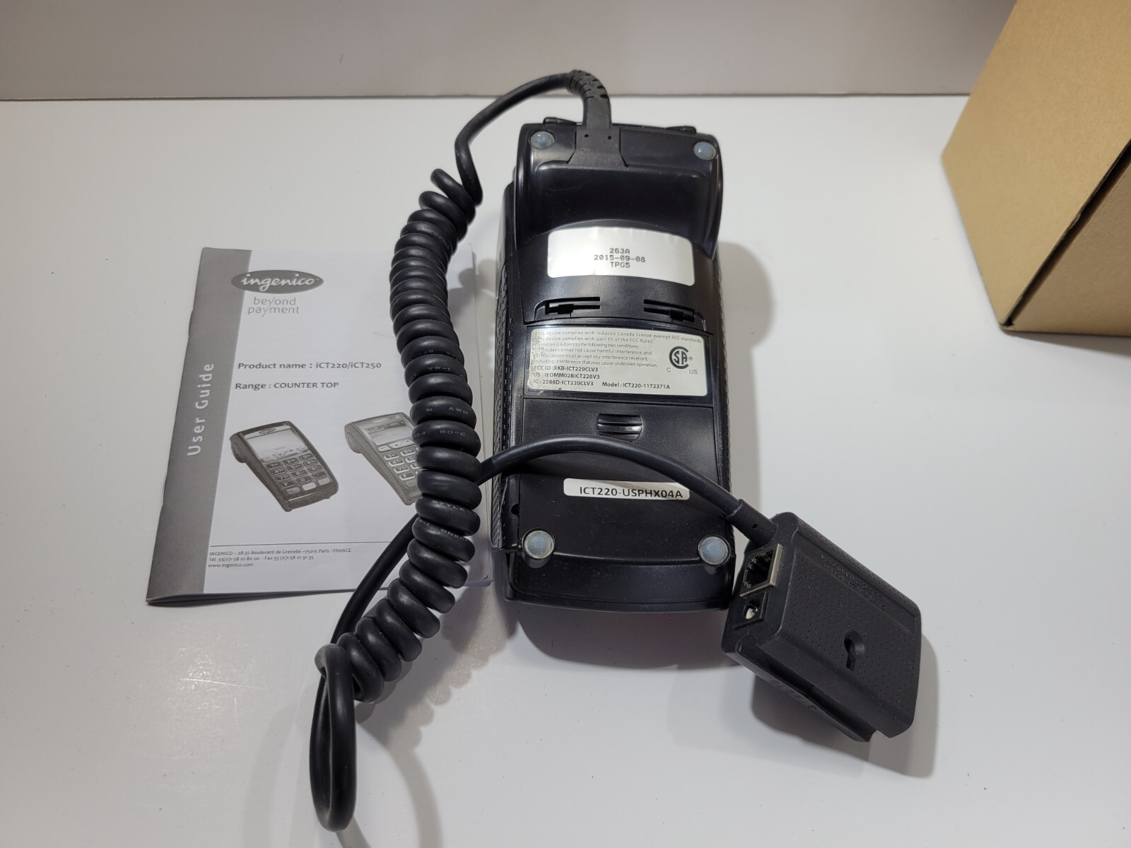 Ingenico ICT250 Card Terminal Reader Printer with Power Adapter and LAN Cable