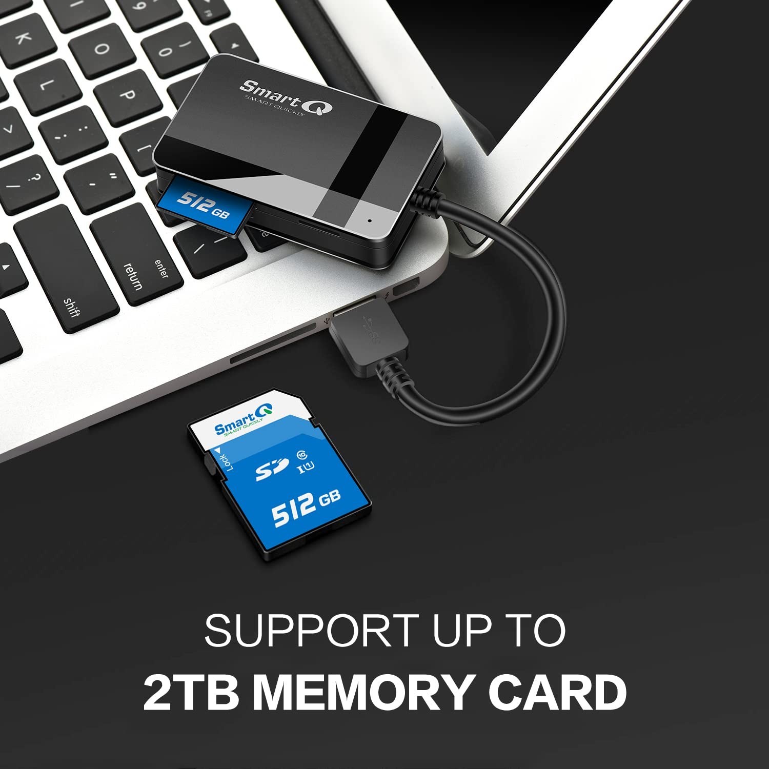 SmartQ C368 USB 3.0 Card Reader – Plug & Play, Compatible with Apple & Window…