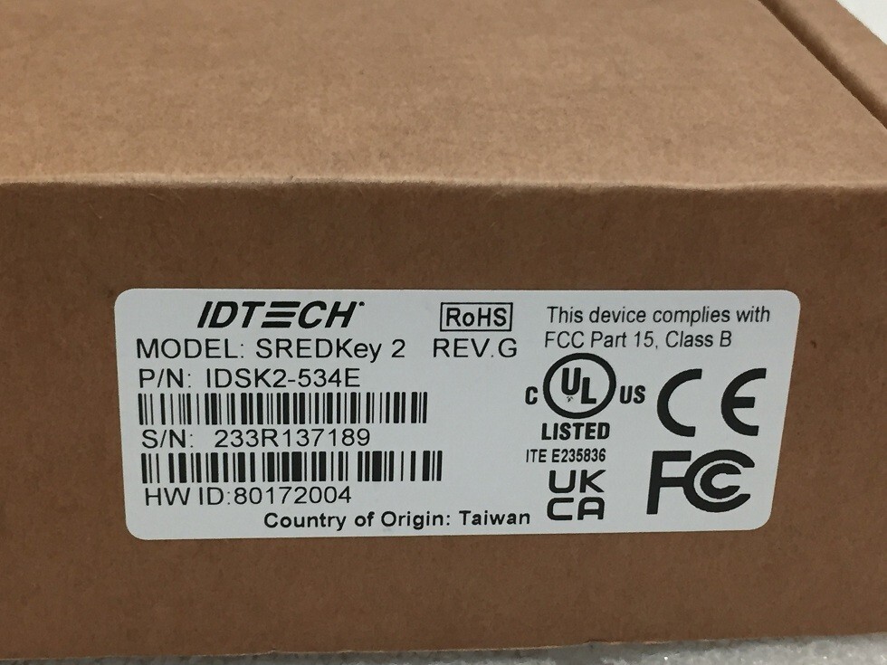 ID Tech SREDKey 2 Key Pad IDSK2-534E
