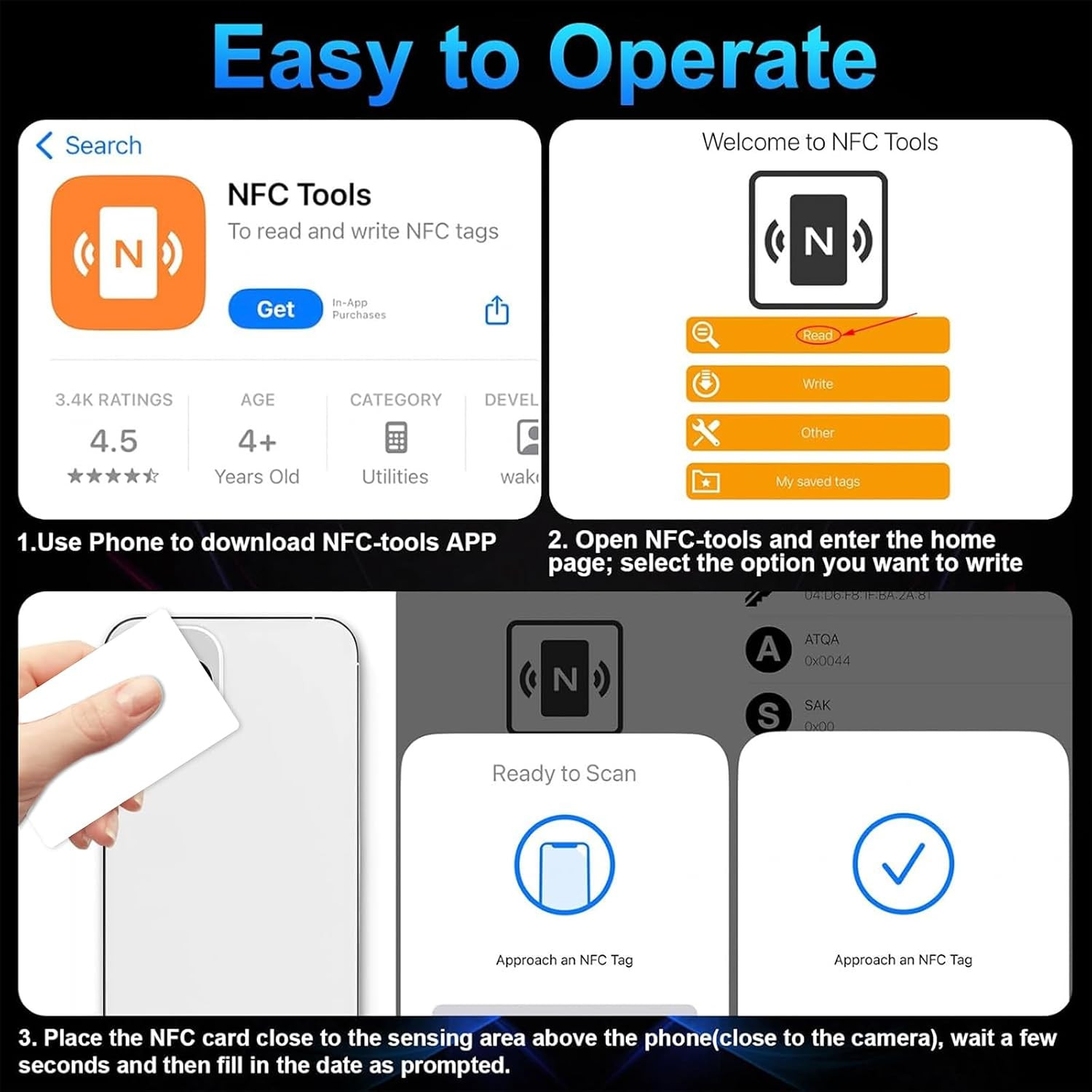 40 Pcs NFC Cards NFC Tags NFC 215 Card White Blank NFC Business Card Rewritab…