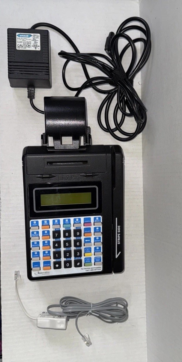 Used Hypercom T7P 512K-Thermal print credit card terminal with Power Supply