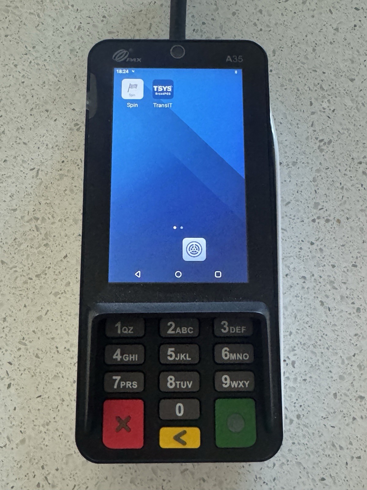 PAX A35 Android Smart Payment Terminal POS PIN Pad w Power Supply & Cable Tested