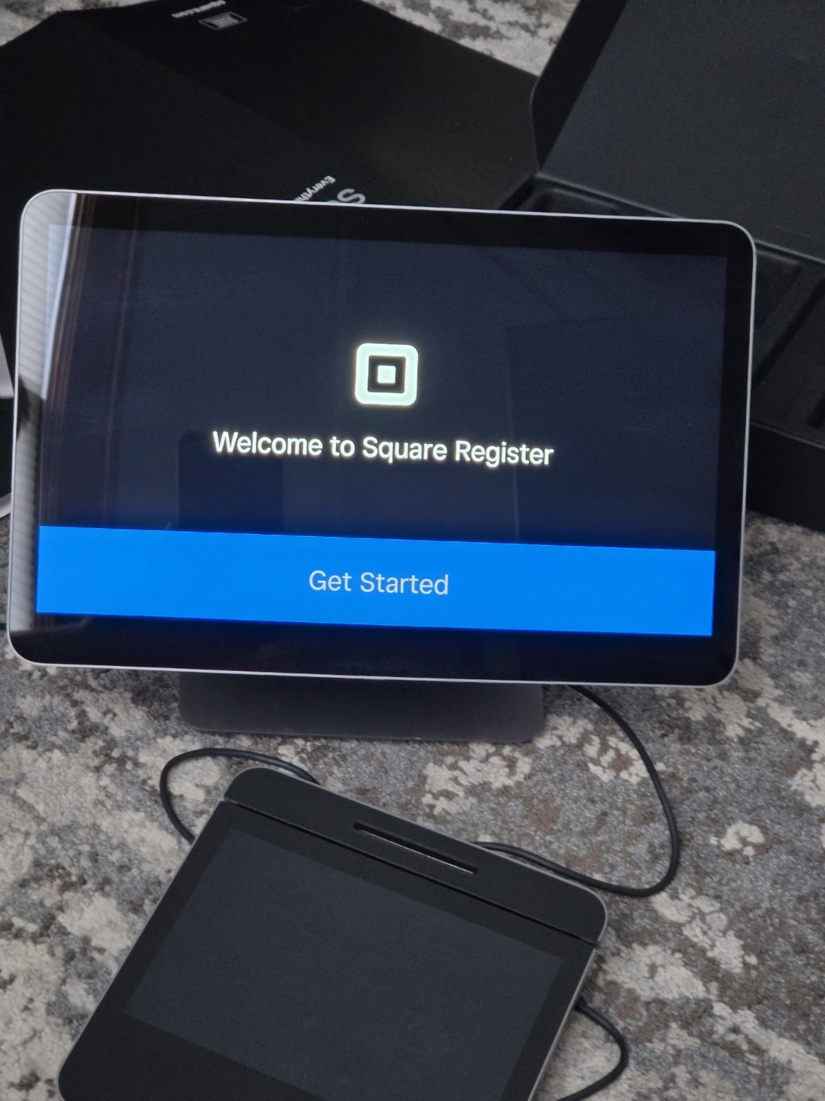 Square Register POS System – Model: SPS1-01 with cash drawer and receipt printer