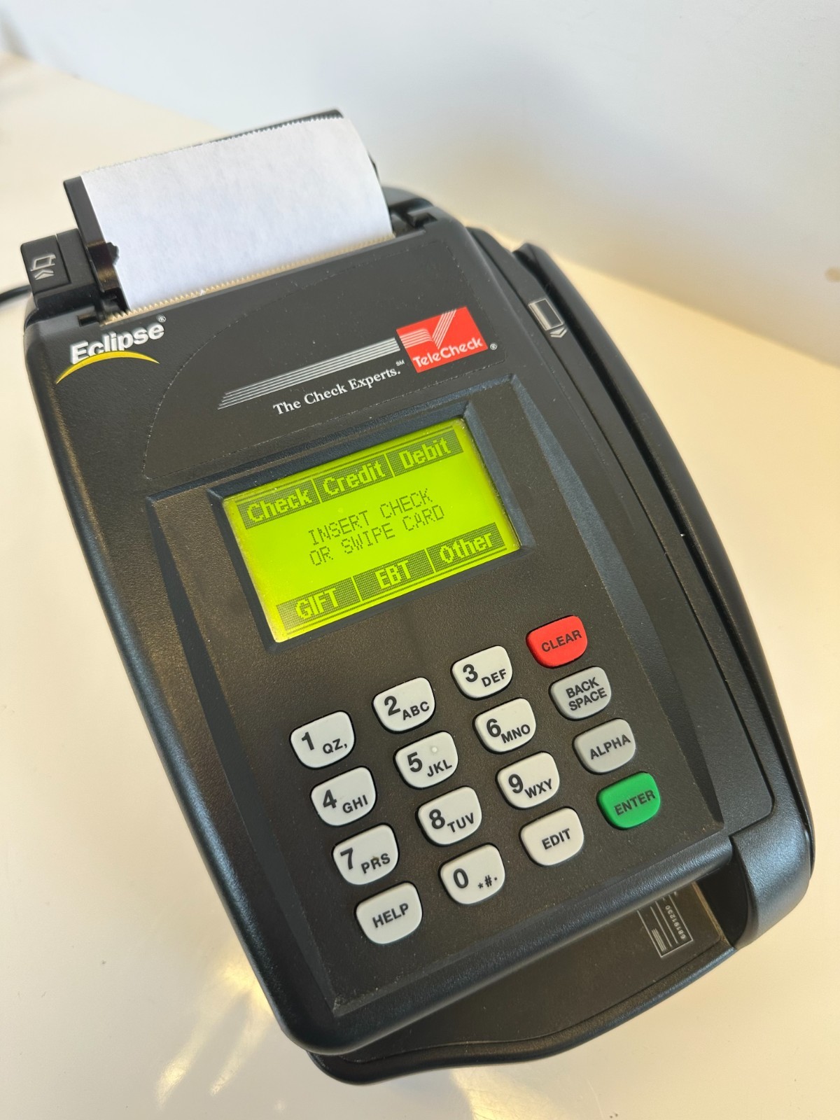 VeriFone Eclipse TeleCheck Credit Card Machine POS Terminal Check Reader Tested