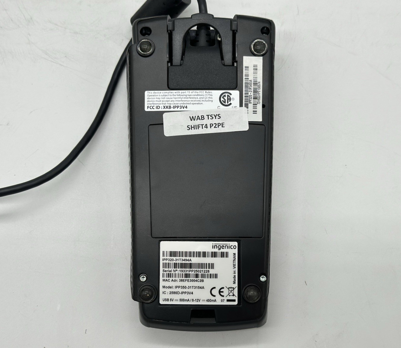 INGENICO IPP320 CREDIT CARD READER MODEL IPP320-31T3494A