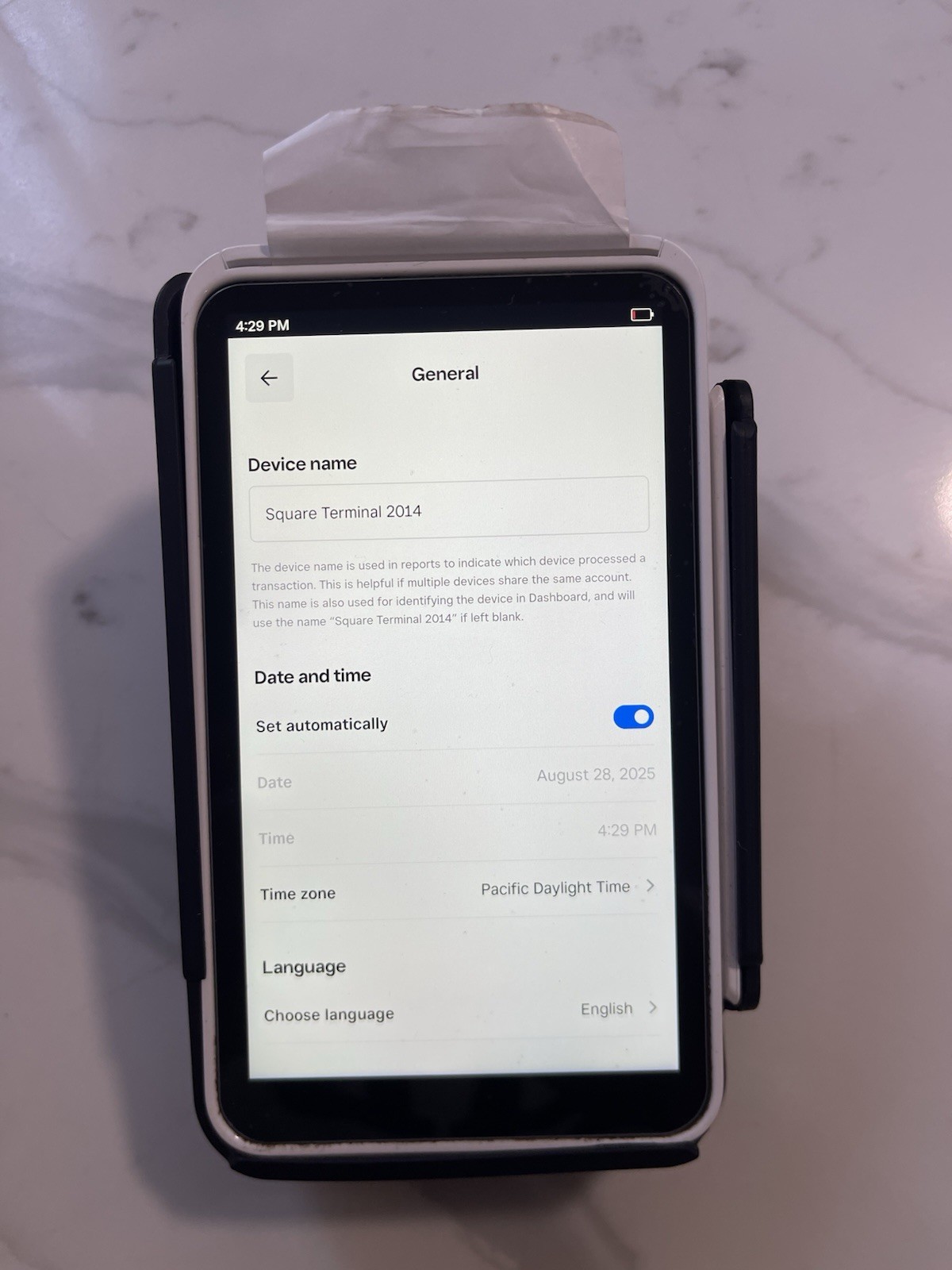 Square Terminal Credit Card Reader with Printer Tray