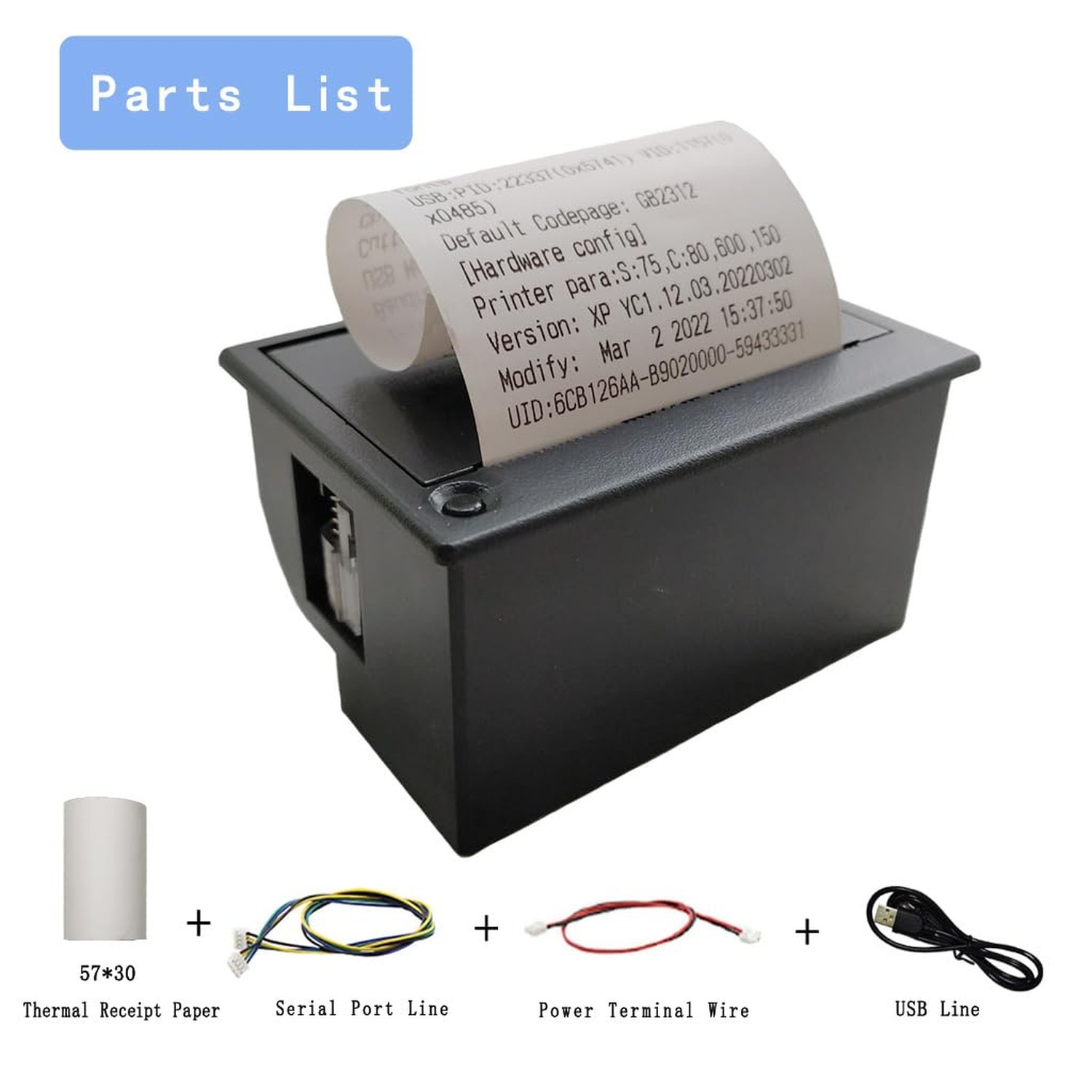 Maikrt Micro Thermal Printer 5~9V Embedded Thermal Receipt Printer Serial Por…