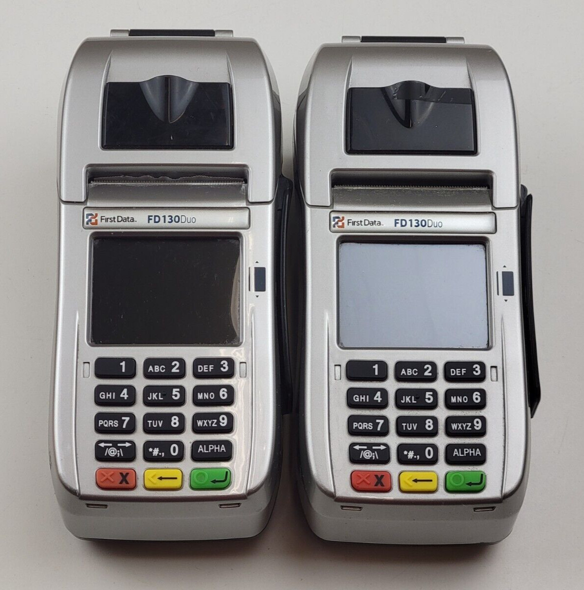 (Lot of 2) *UNTESTED* First Data FD130 Duo Credit Card Machine Terminals