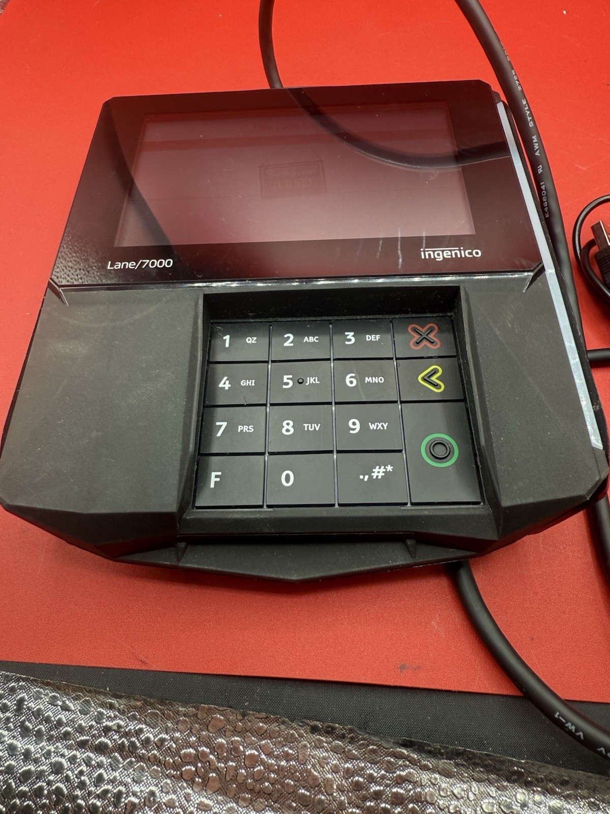 Ingenico Lane 7000 Credit Card Terminal PRG30310679R with Stylus And Cord