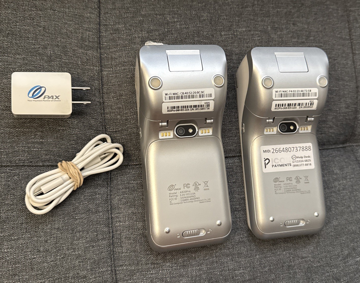 Lot Of 2 PAX A920 PRO Mobile Credit Card Reader Terminal Factory Reset Working