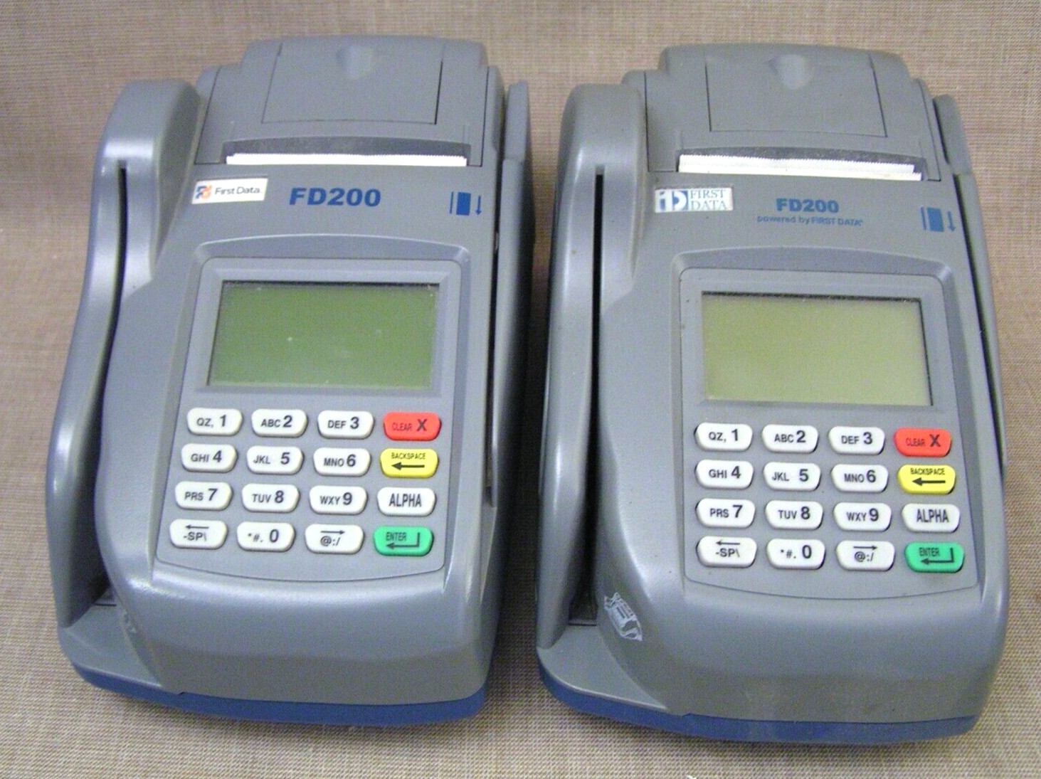 (2) First Data FD200 Credit Card / Check Reader Terminals – No Power Supplies