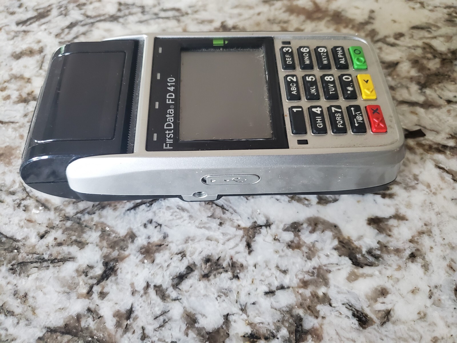First Data FD-410 Credit Card Machine w/ Power Supply