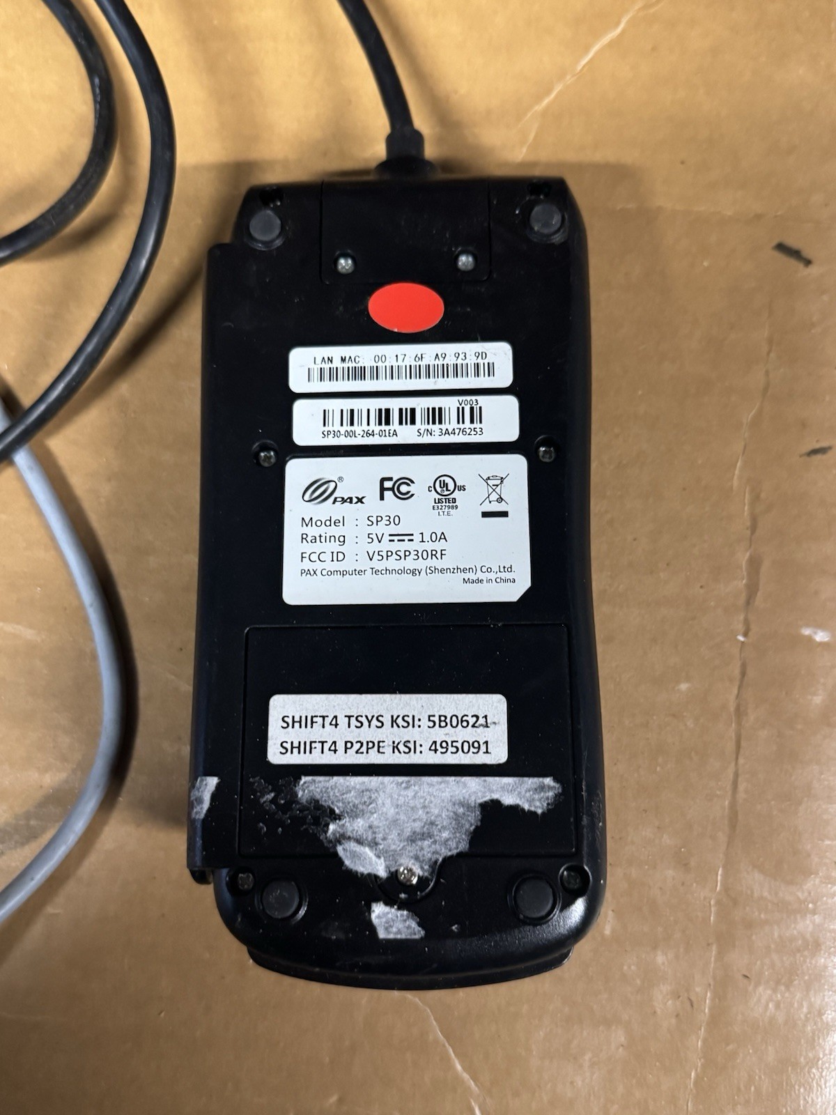 PAX SP30 Pin Pad Credit Card Terminal Reader