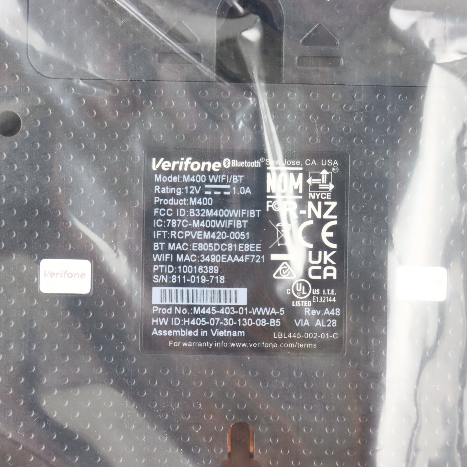 For Adyen Verifone M400 WiFi/BT M445-403-01-WWA-5 Credit Card Payment Terminal