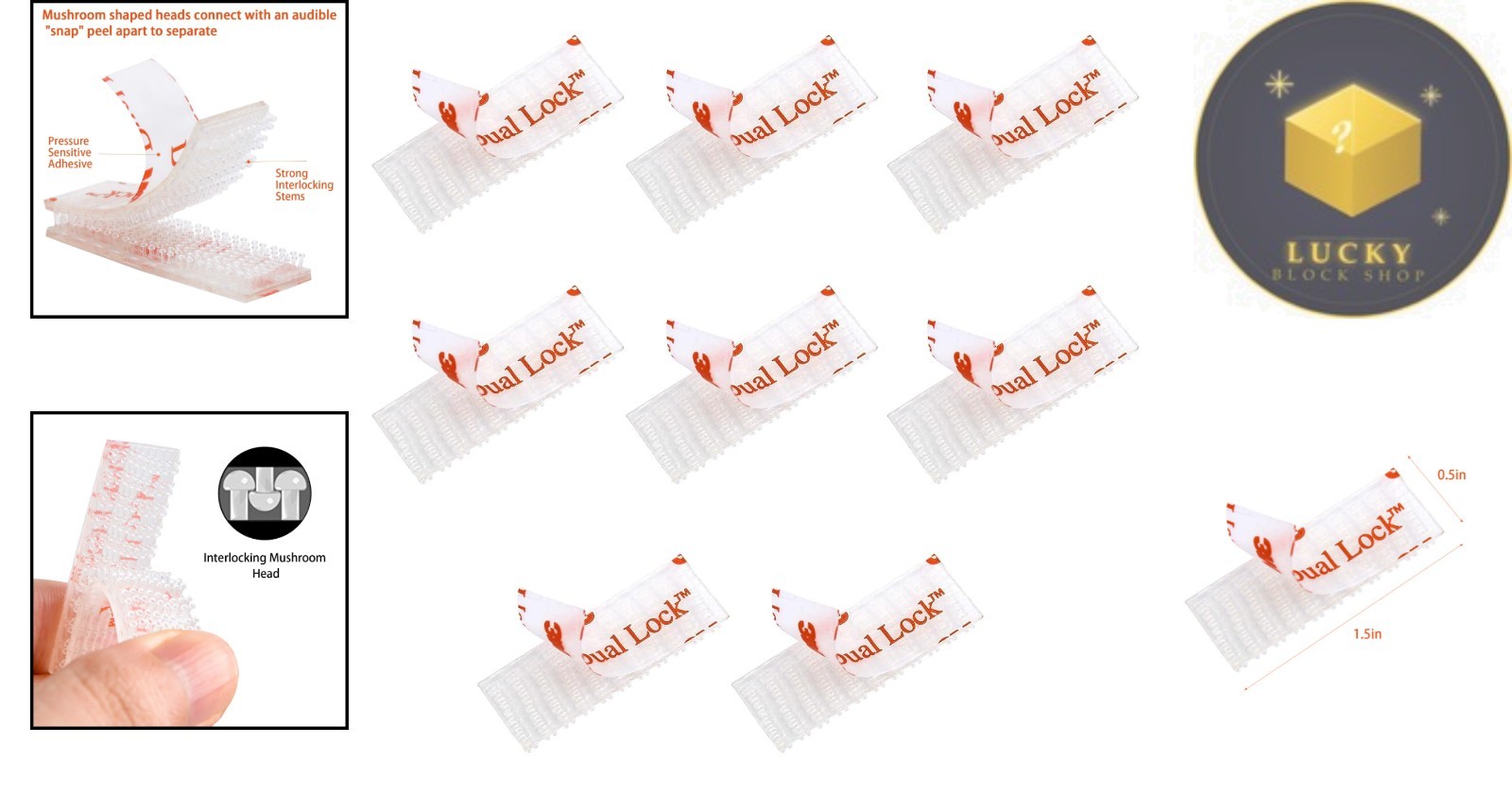 Secure 8-Piece Dual Lock Tape Strips for E-Z Pass/I-Pass Toll Tags – Indoor Use