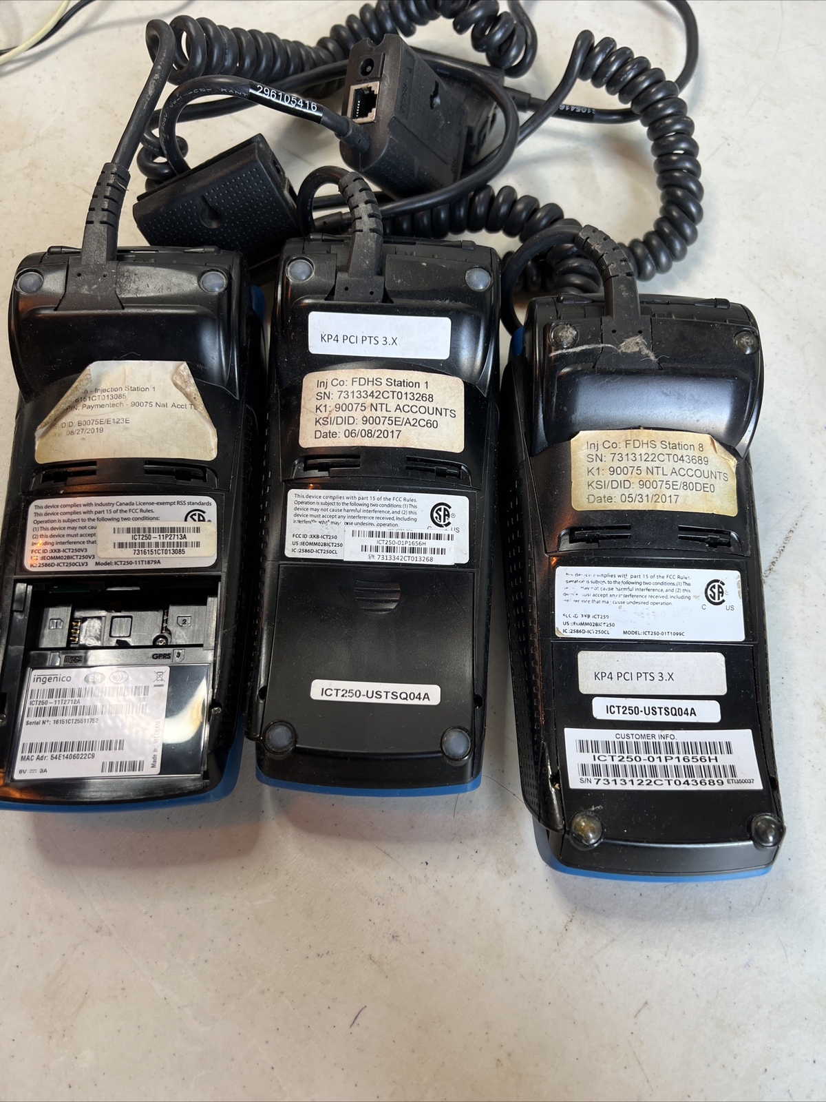 Ingenico Credit Card Terminals iCT250 – Lot of 3 see description