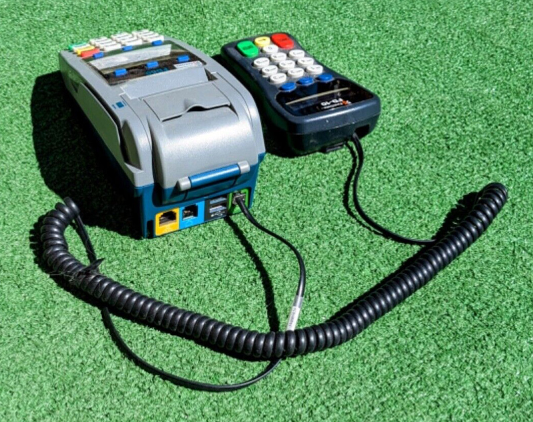 First Data POS FD50 Credit Debit Card Terminal+FD-10 Pin Pad Set NO Power Cord