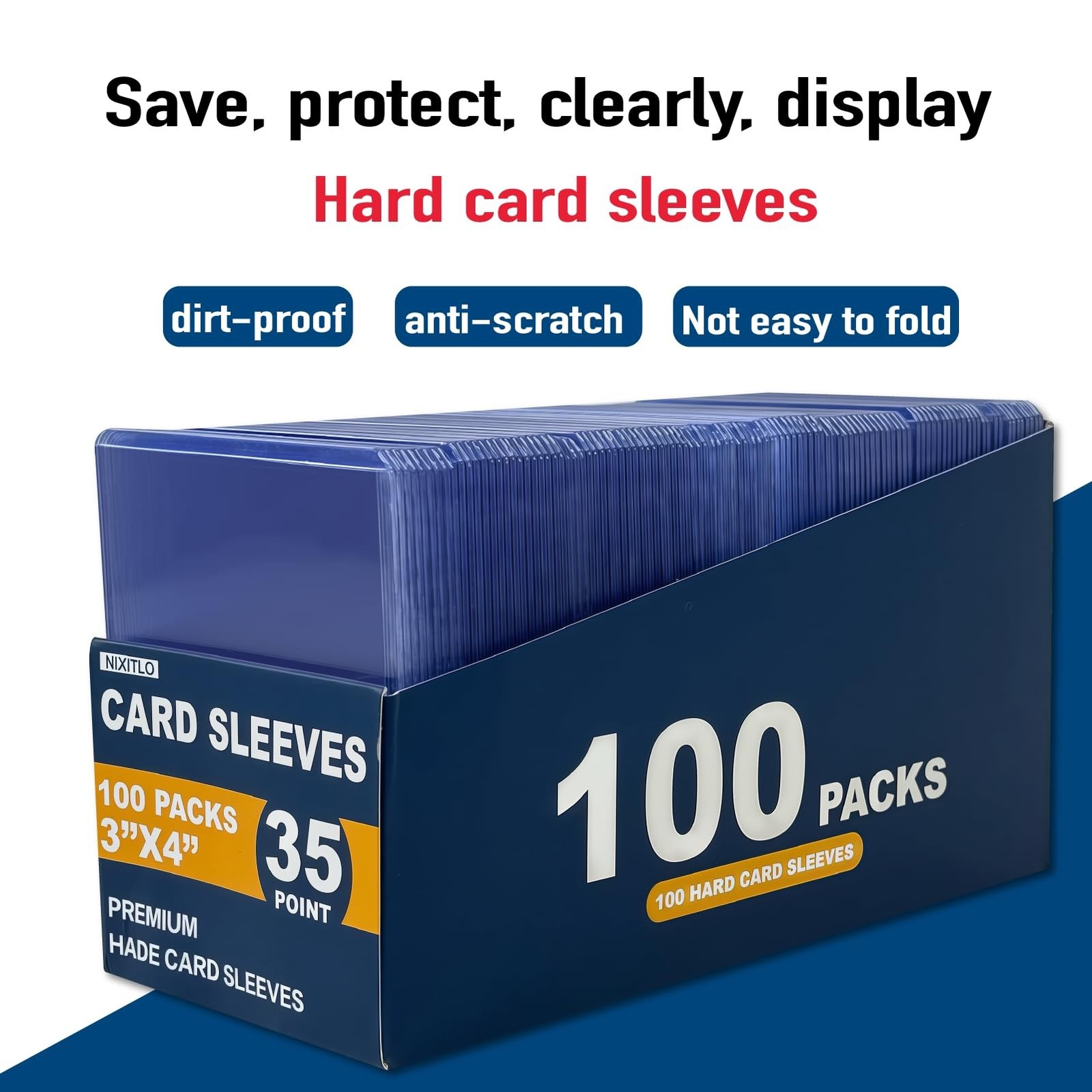 500 Hard Card Sleeves Card Toploaders for Protection for Baseball Football Pr…
