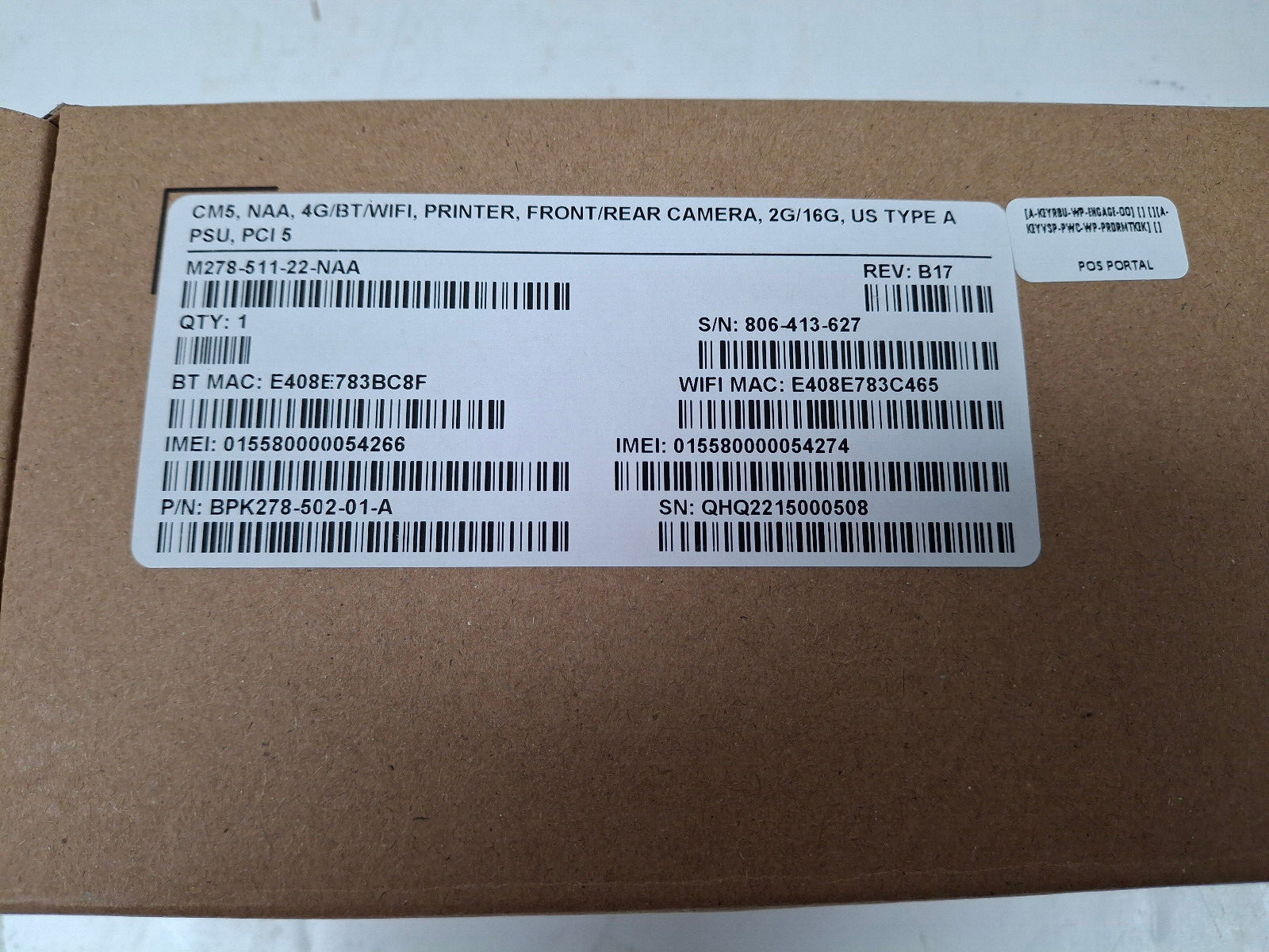 *LOT OF TEN* Verifone CM5 NAA 4G BT/WIFI PRINTER