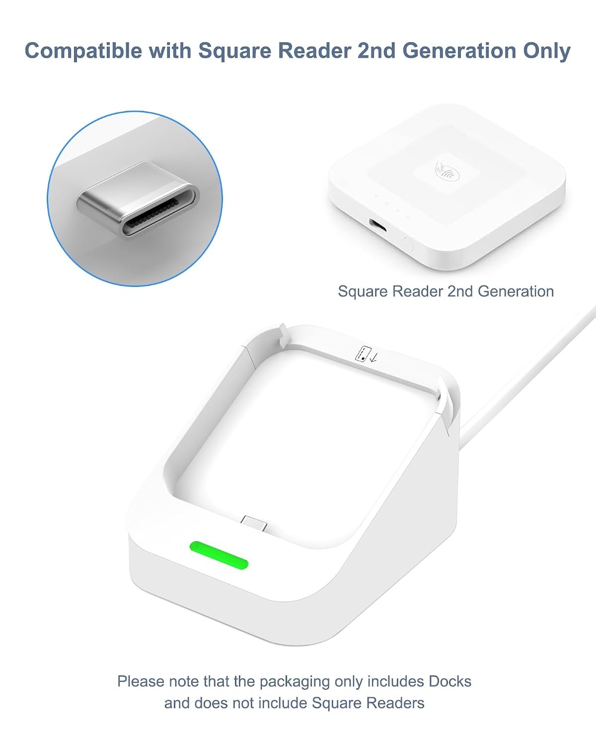 Dock for Square Reader 2nd Generation, Holder Stand for Square Card Reader 2 Gen
