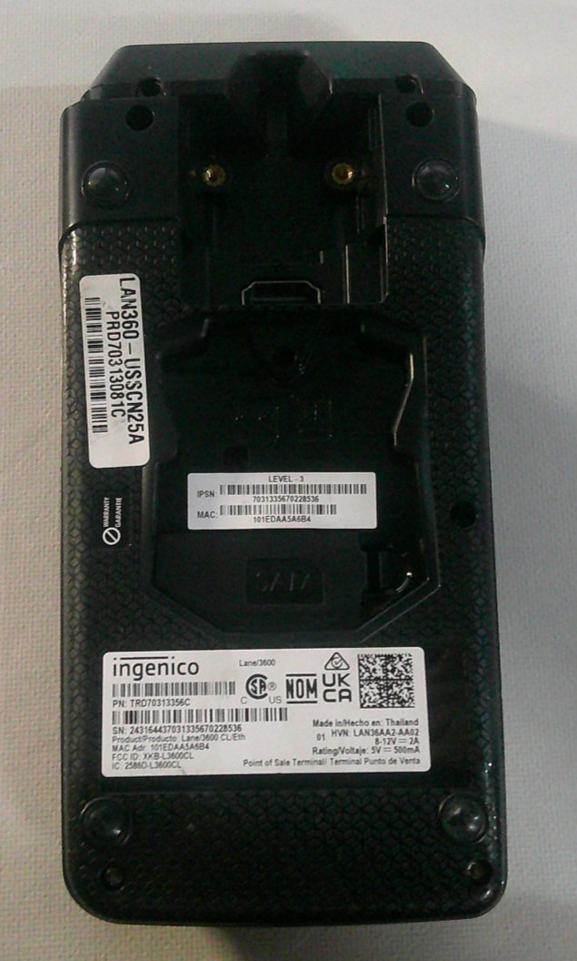 INGENICO LANE/3600 POINT OF SALE TERMINAL TRD70313356B