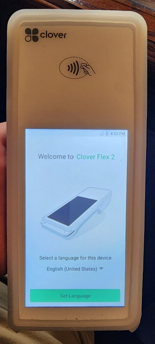 Clover Flex 2 Credit Card Processor with Rubber Protector and Charger