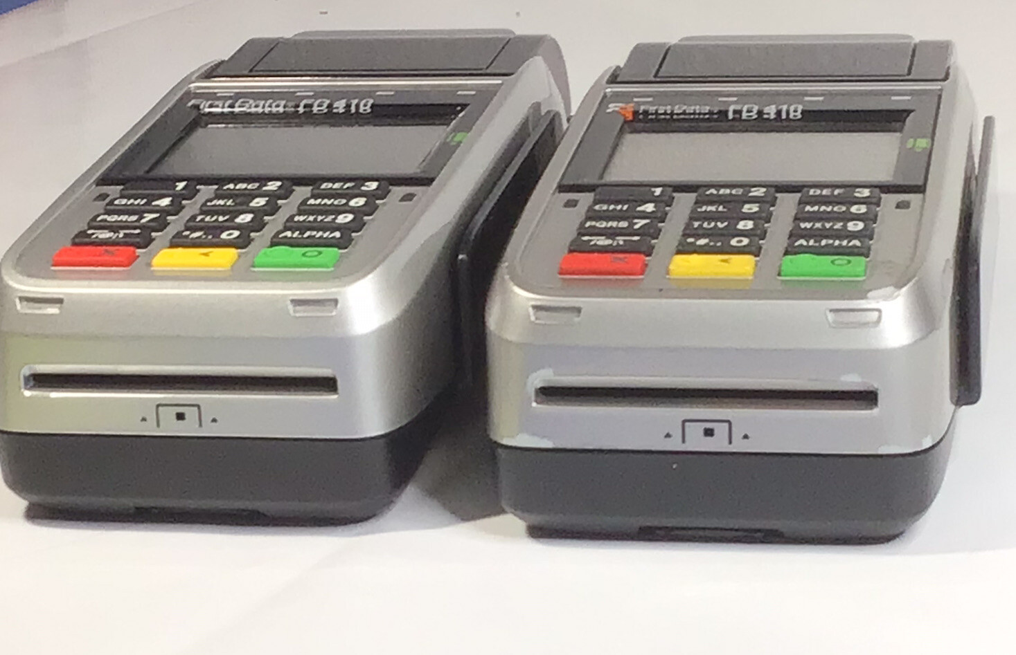 FirstData FD410 Credit Card Terminal No Cables Tested Lot of 2 PLEASE READ