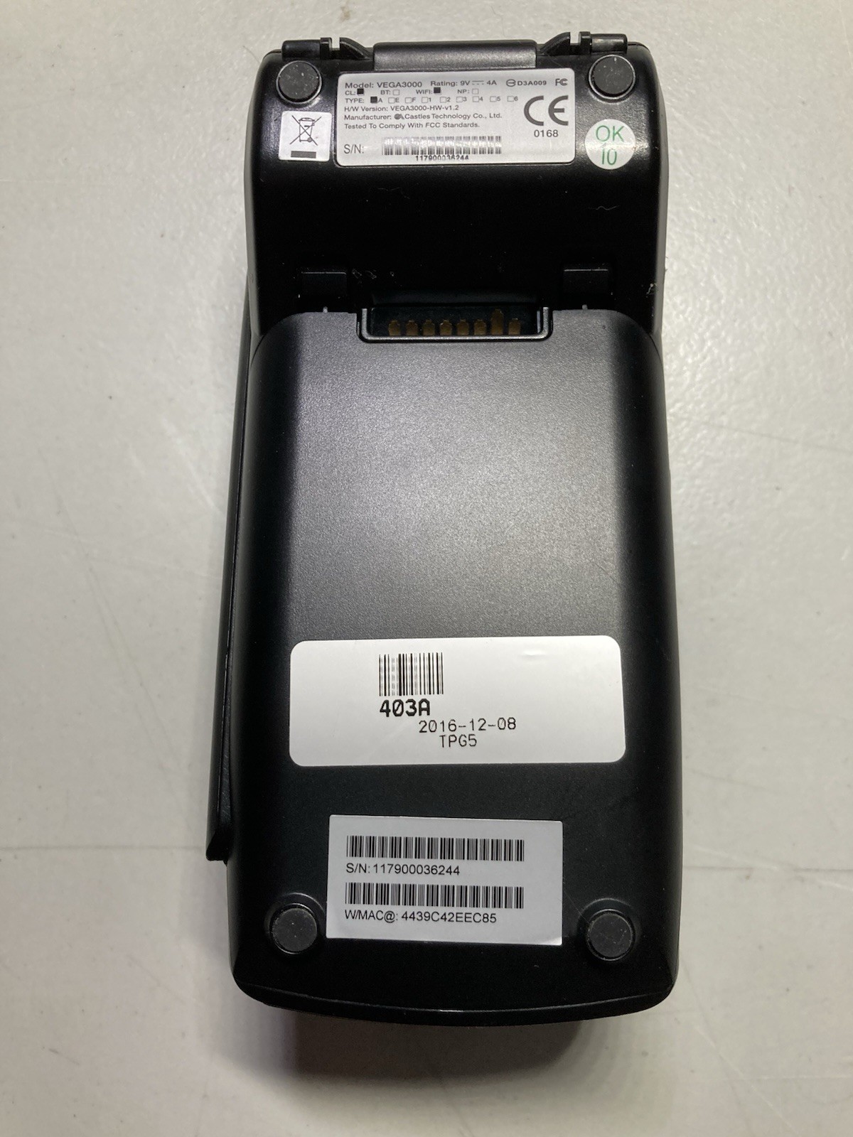 DEJAVOO Z9 VEGA3000 Credit and Debit Card Terminal, Used, no Cables