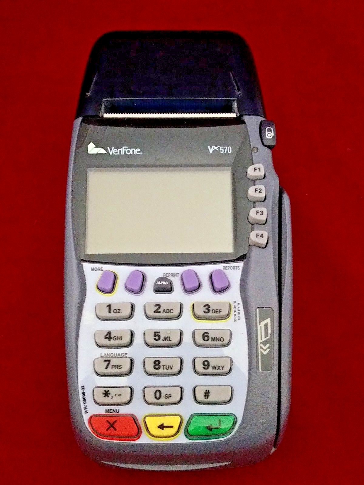 Verifone VX 570 Credit Debit Card Reader Payment Terminal w/ Adapter No Chip