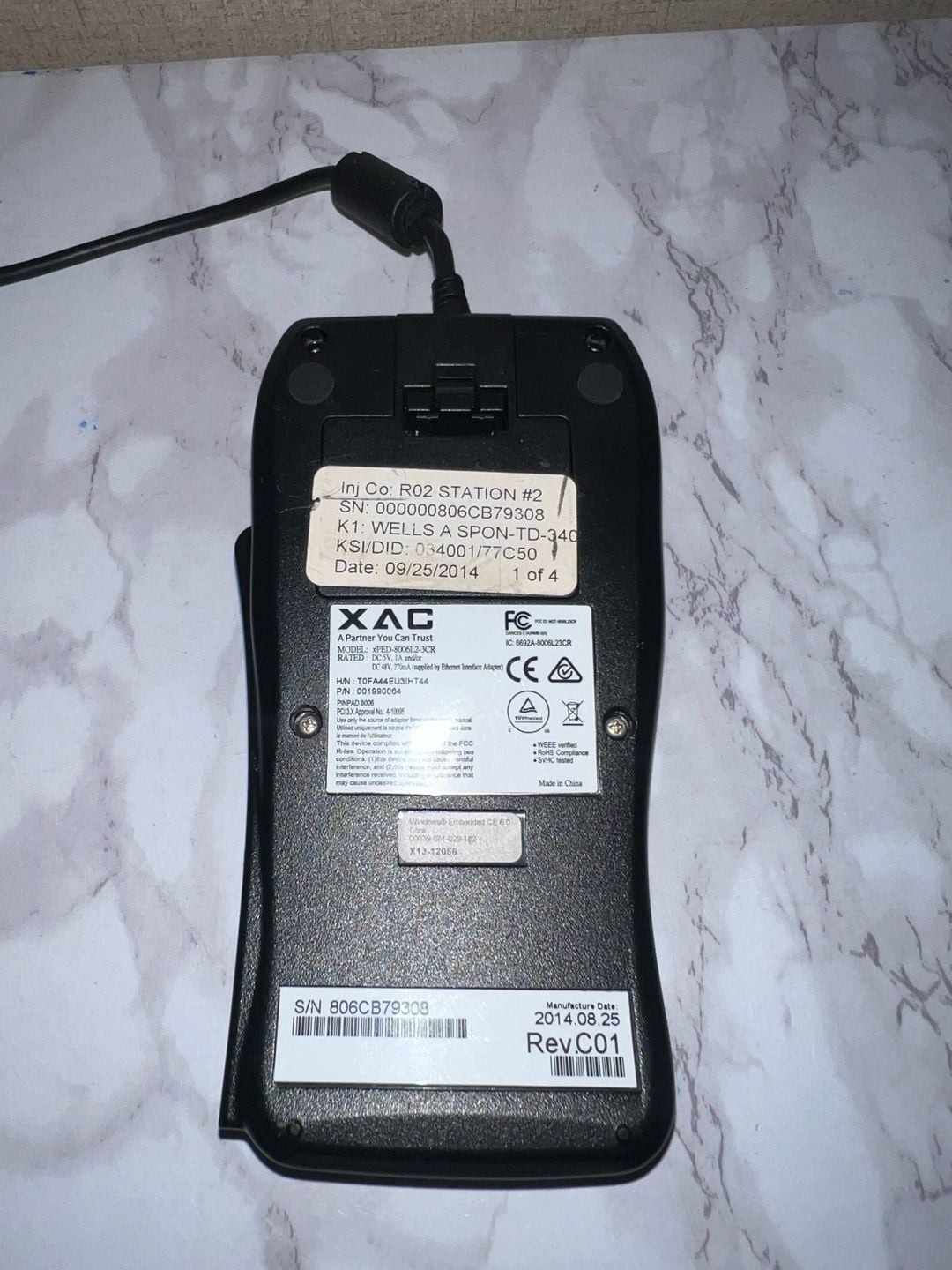 First Data FD-40 PIN Pad Terminal Model xPED-8006L2-3CR