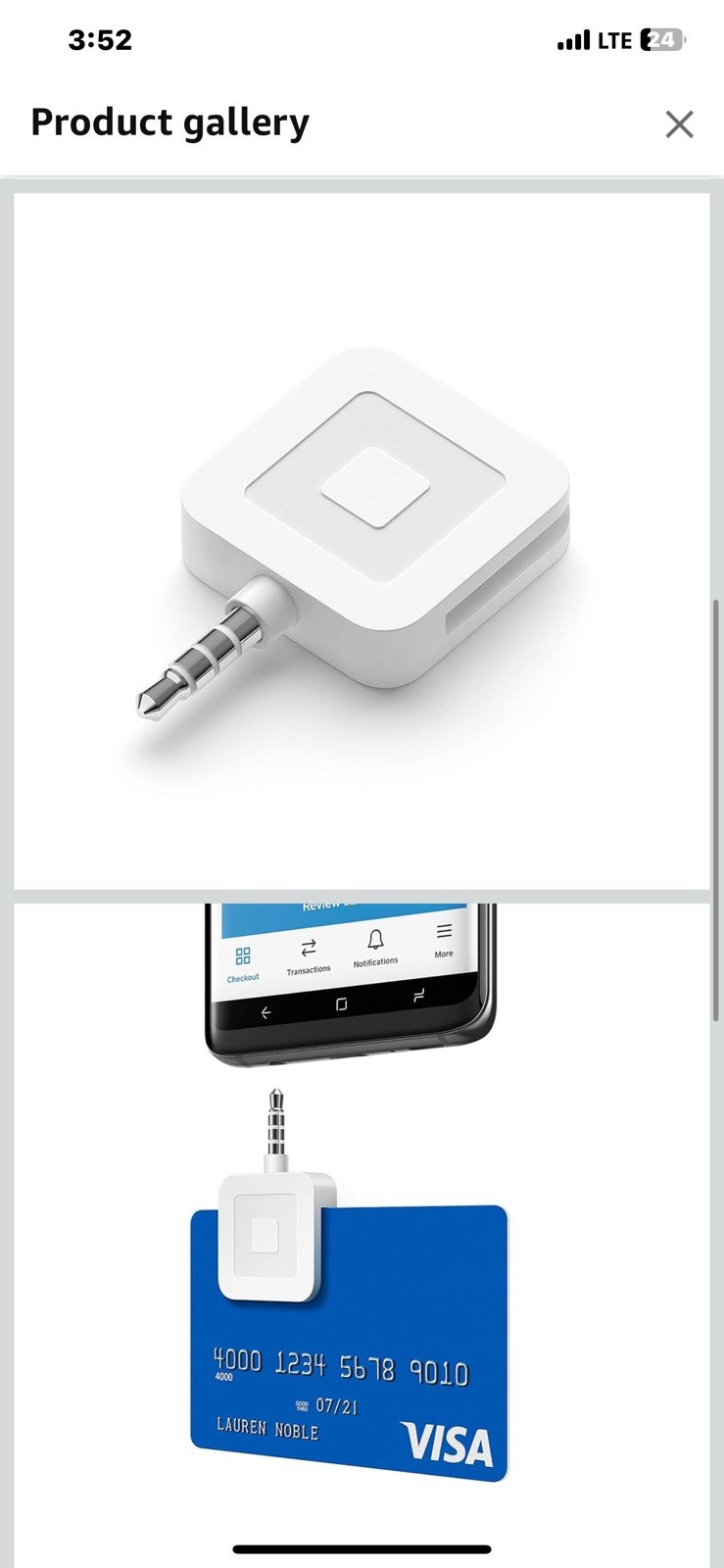 Square A-PKG-0206-01 Credit Debit Card Reader – White for Apple iPhone and…