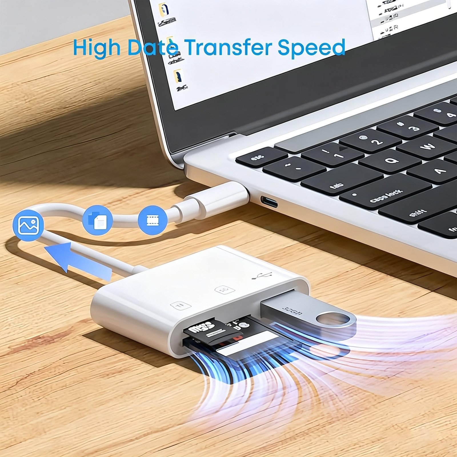 USB C SD/TF Card Reader – 3 in 1 Type C to TF/SD/USB Disk Reader Adapter | Ty…