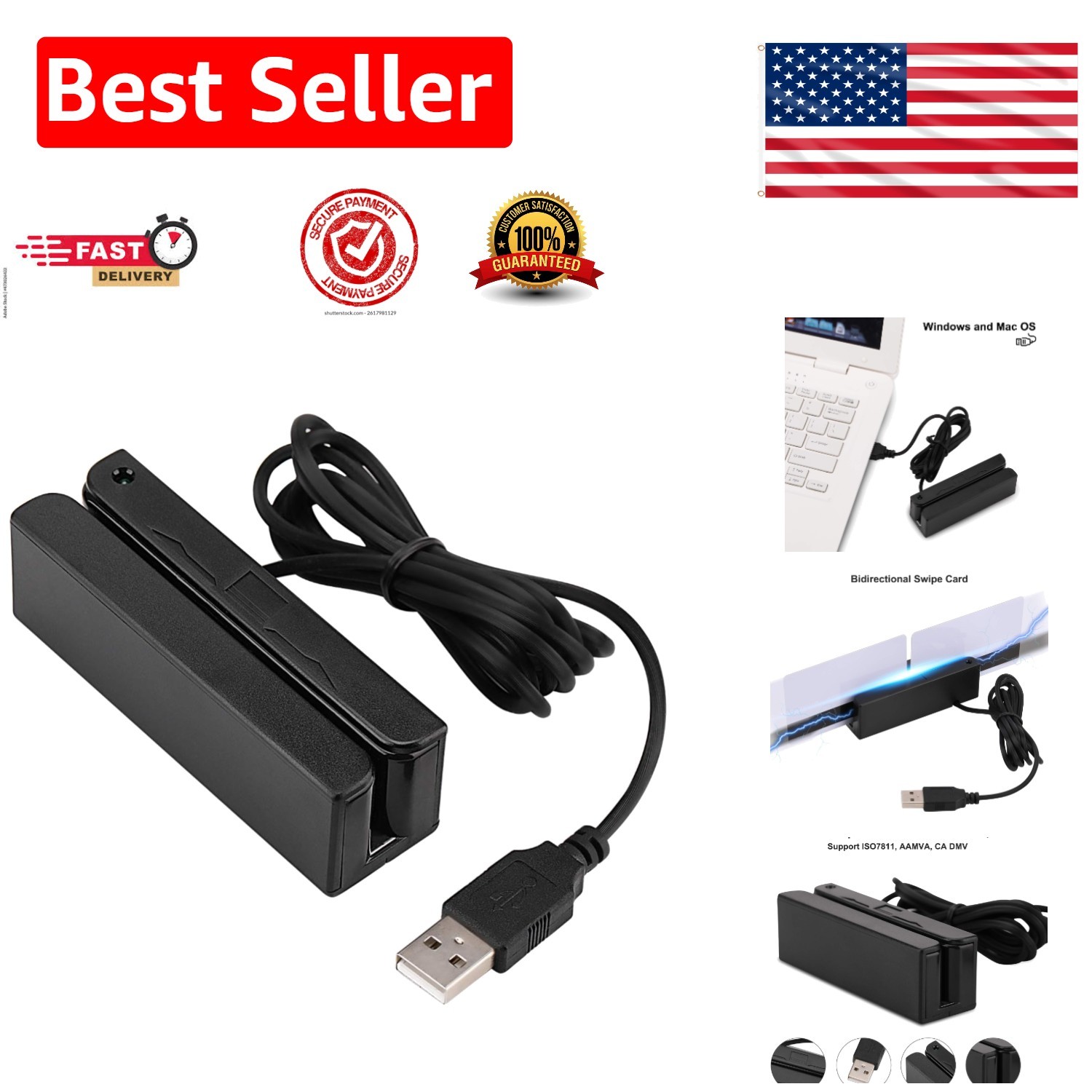 Plug & Play USB Swipe Card Reader – Ideal for Point of Sale Transactions