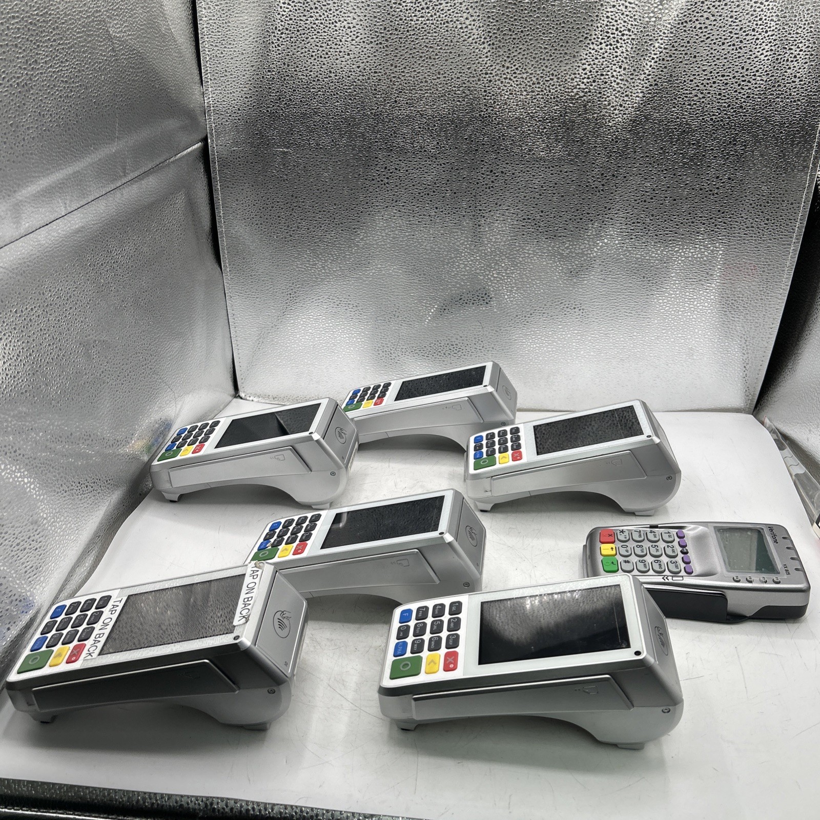 Set of 7 PAX A80 Countertop Smart Credit Card Terminal & VX805 don’t power up
