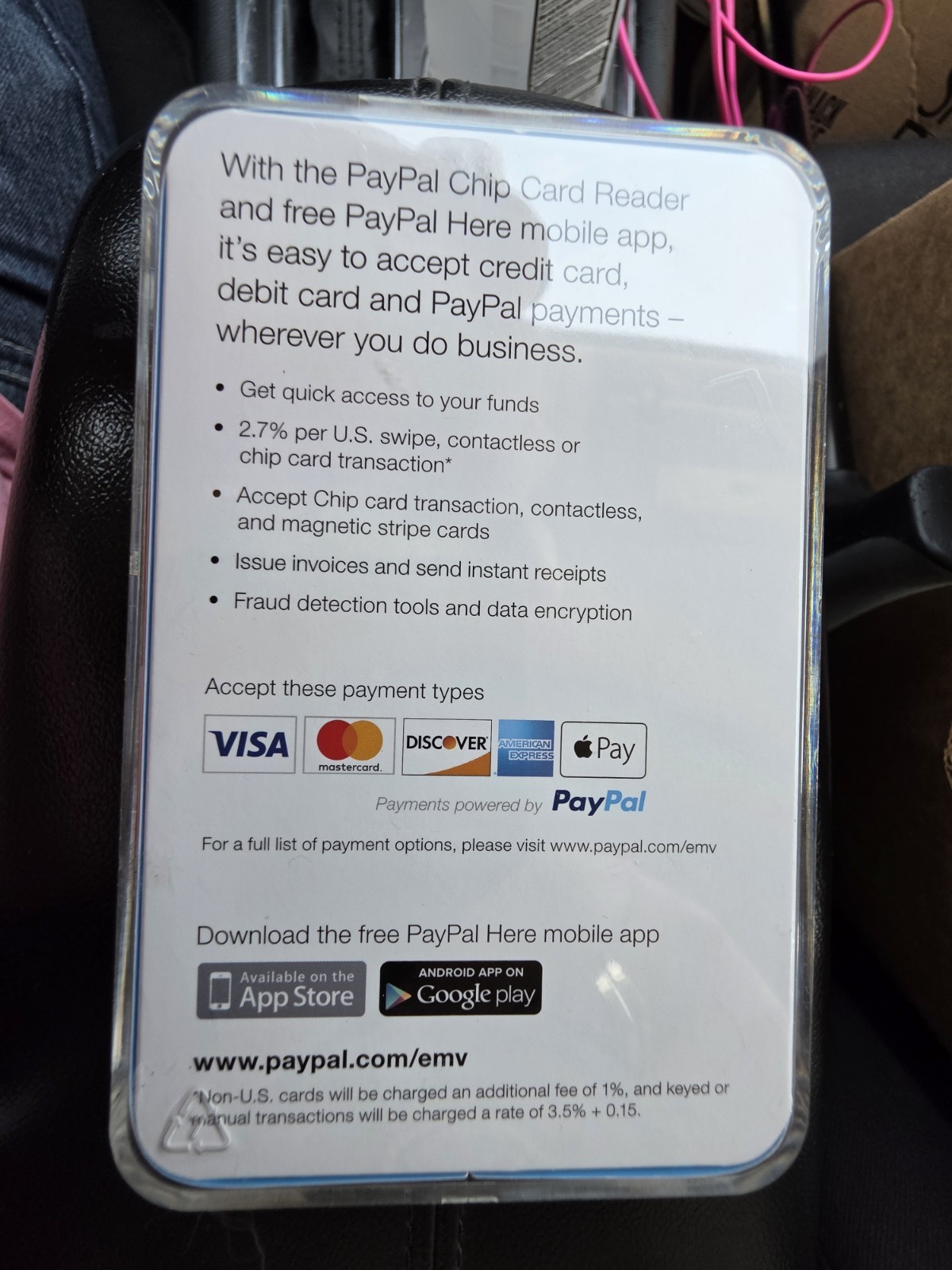 Paypal Chip Card Reader Contactless Enabled PayPal M010