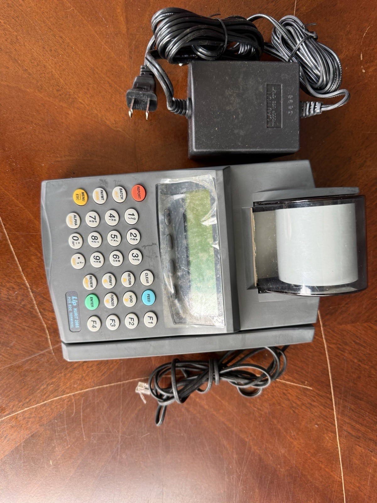 Lipman Nurit 2085 Credit Card Terminal 079-001-003 Wired with Power Adapter