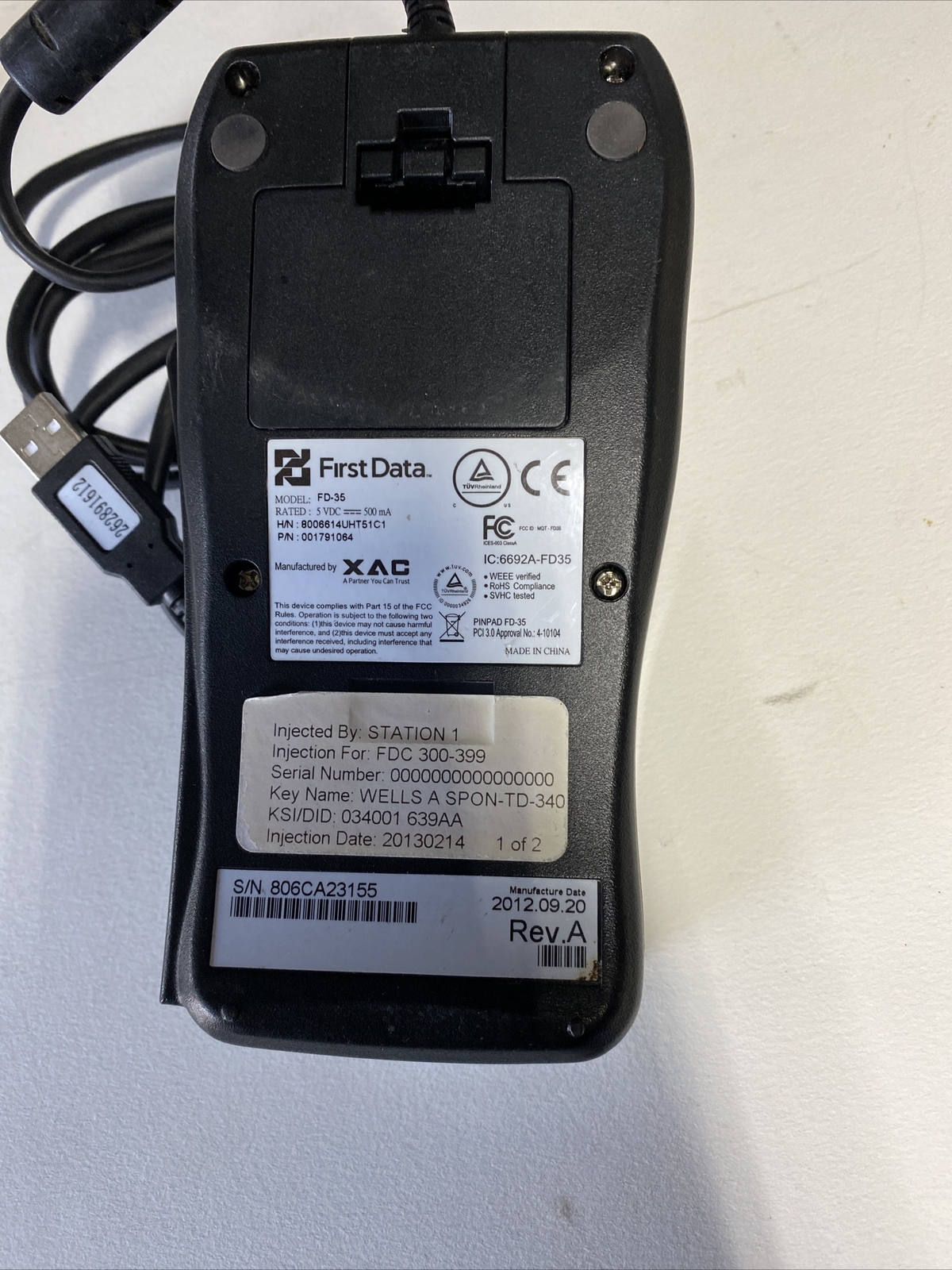 First Data FD35 PIN pad EMV / ApplePay for FD130 DUO FD130 FD100Ti