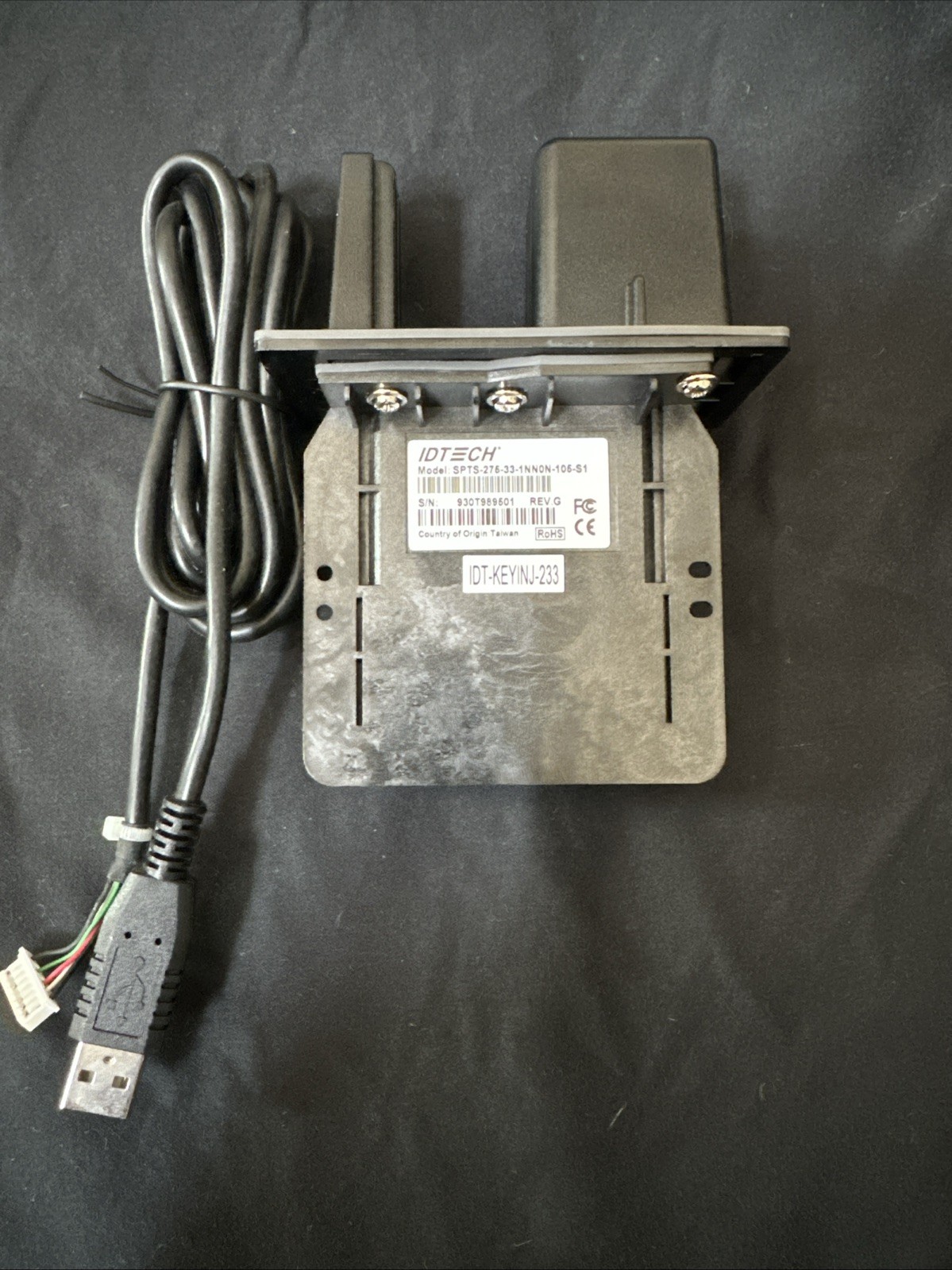 ID Tech Credit Card Reader Dual Headed Magnetic Stripe SPTS-275-33-1NN0N-105-S1