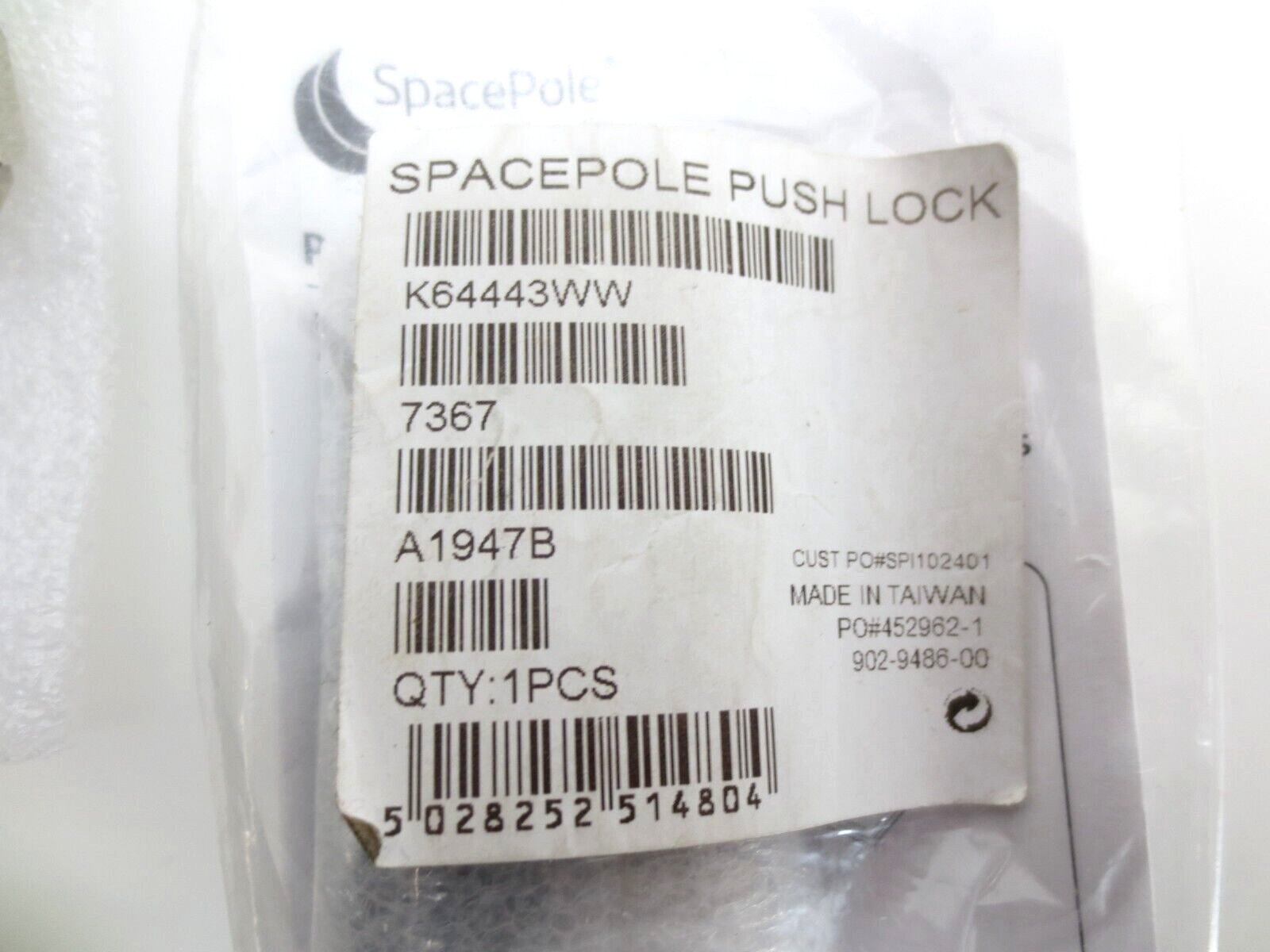 Lot of 2 – SPACEPOLE PUSHLOCK SPPL001 K64443WW – NEW !
