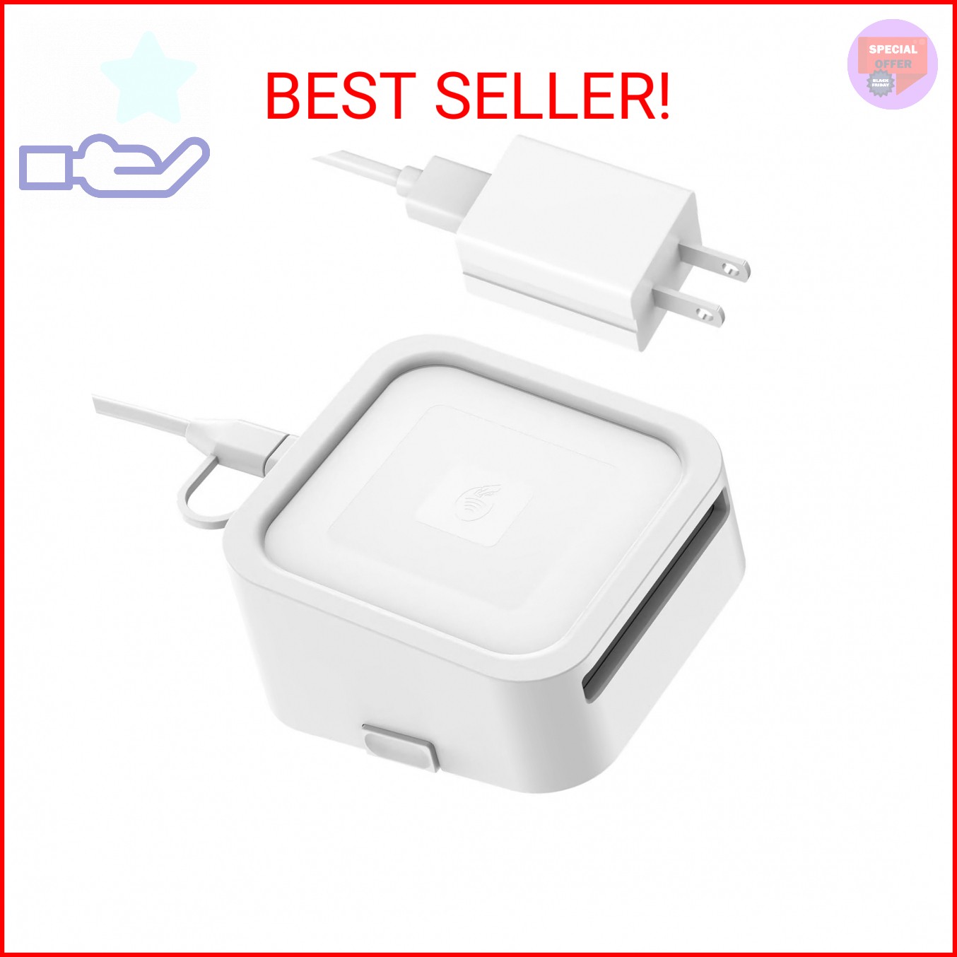 Rounkin Credit Card Dock for Square Reader 1st and 2nd,Beautiful and Compact Cas